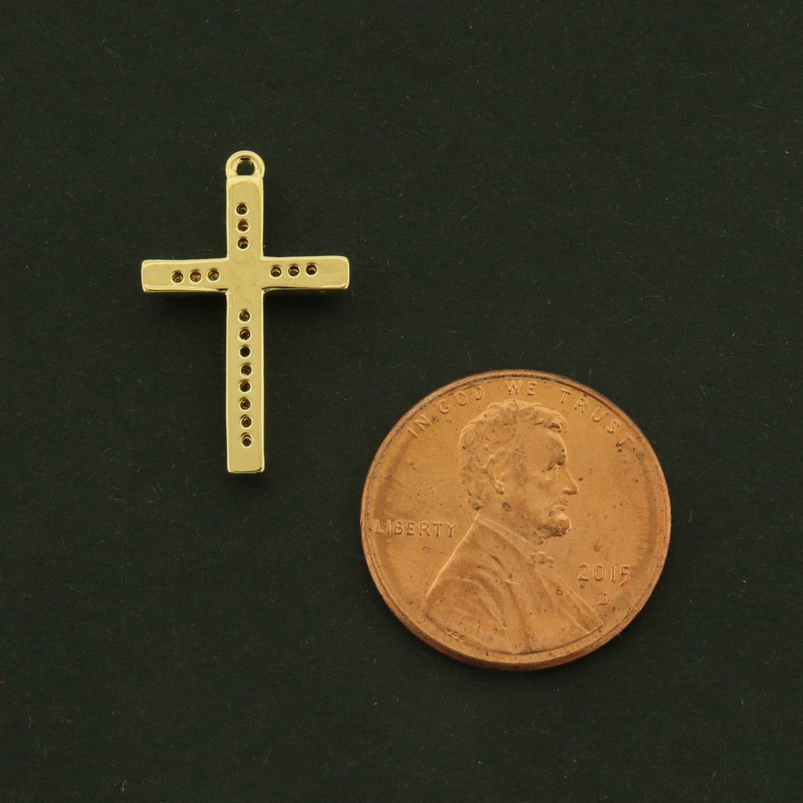 18k Cross Charms - Religious Pendant - 18k Gold Plated - GLD975