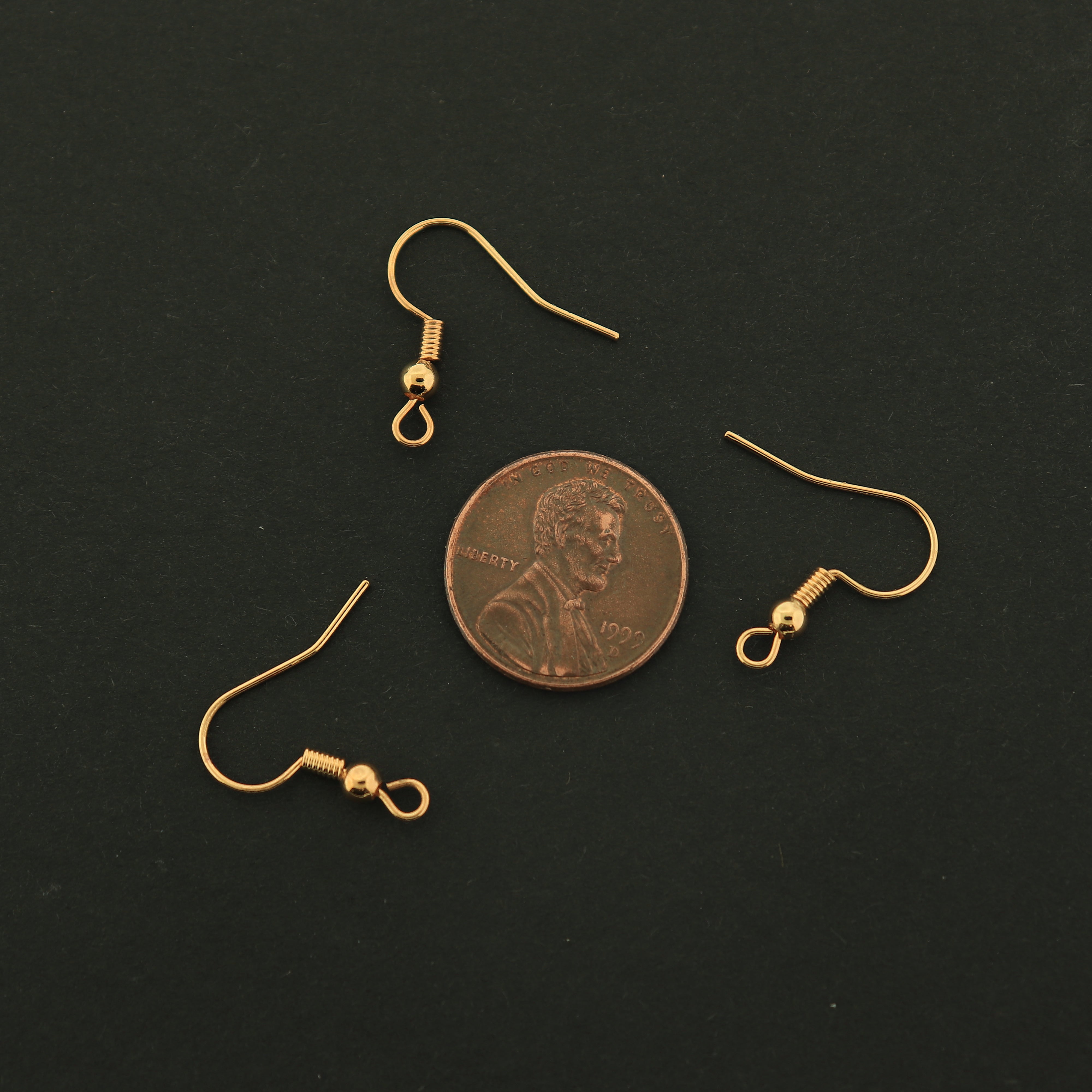 18k Earrings Hooks - 5 Pairs French Earring Hooks - 18k Gold Filled Copper - GLD424