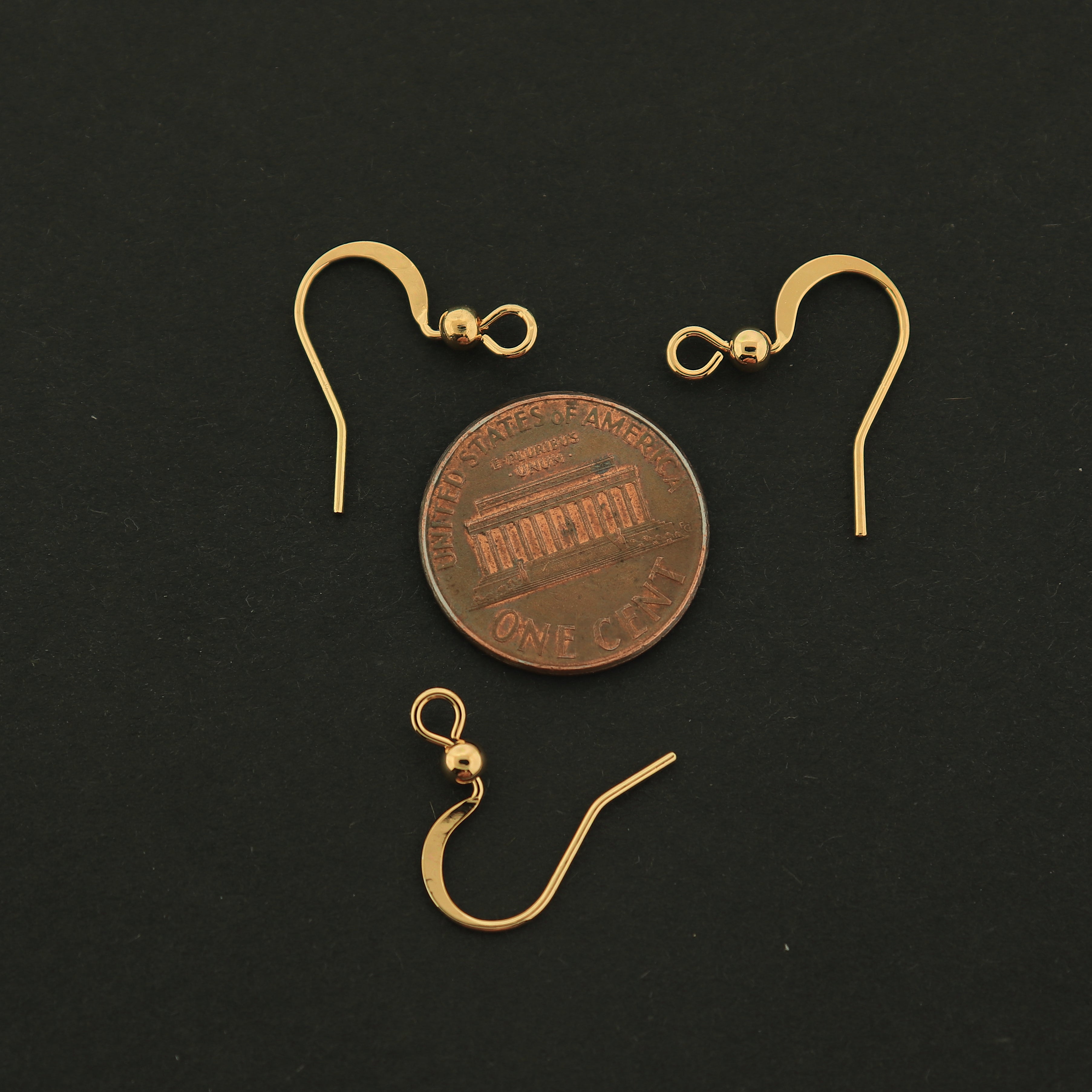 18k Earrings Hooks - 5 Pairs French Earring Hooks - 18k Gold Filled Copper - GLD425