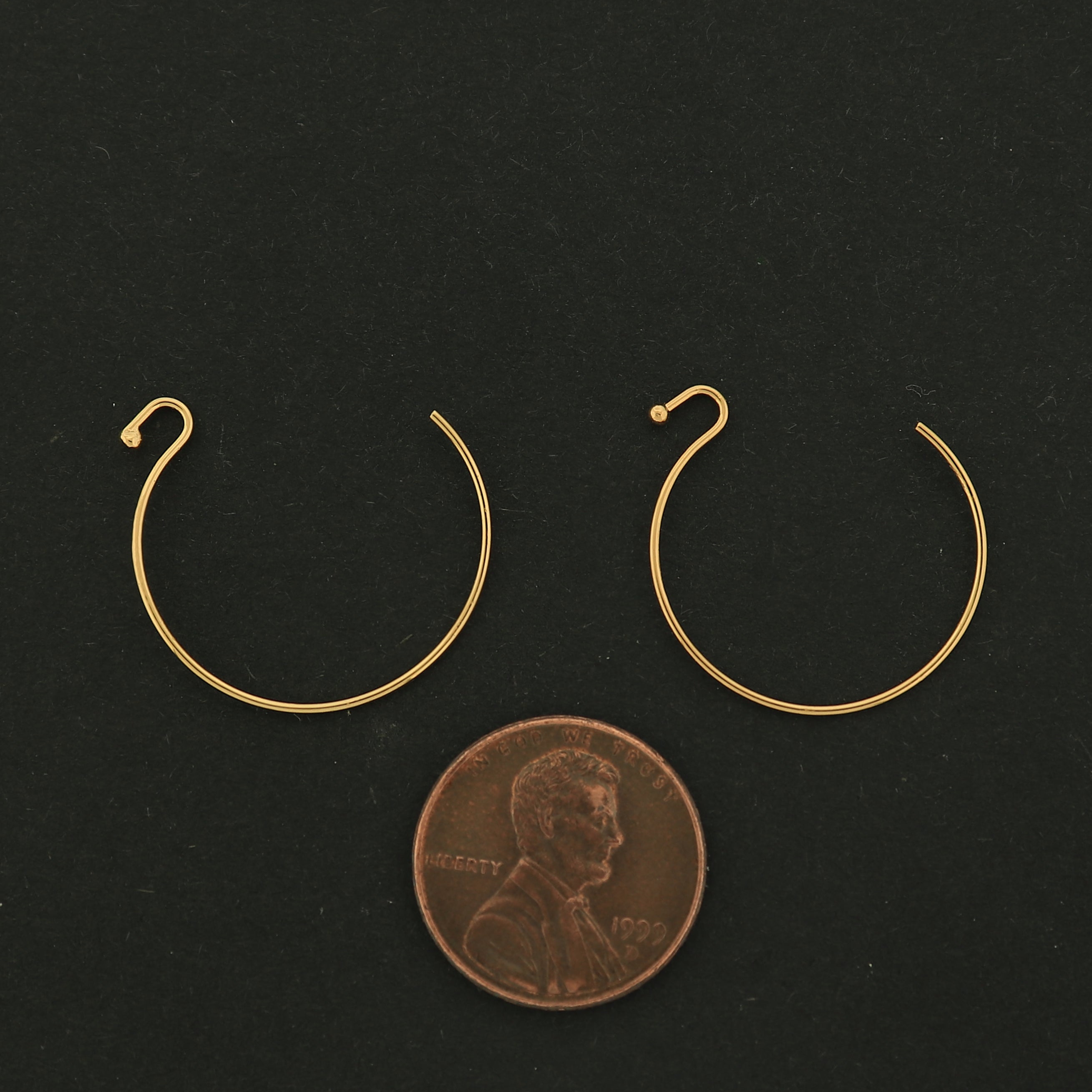 18k Earrings Hooks - 5 Pairs Hoop Earring Hooks - 18k Gold Filled Copper - GLD429