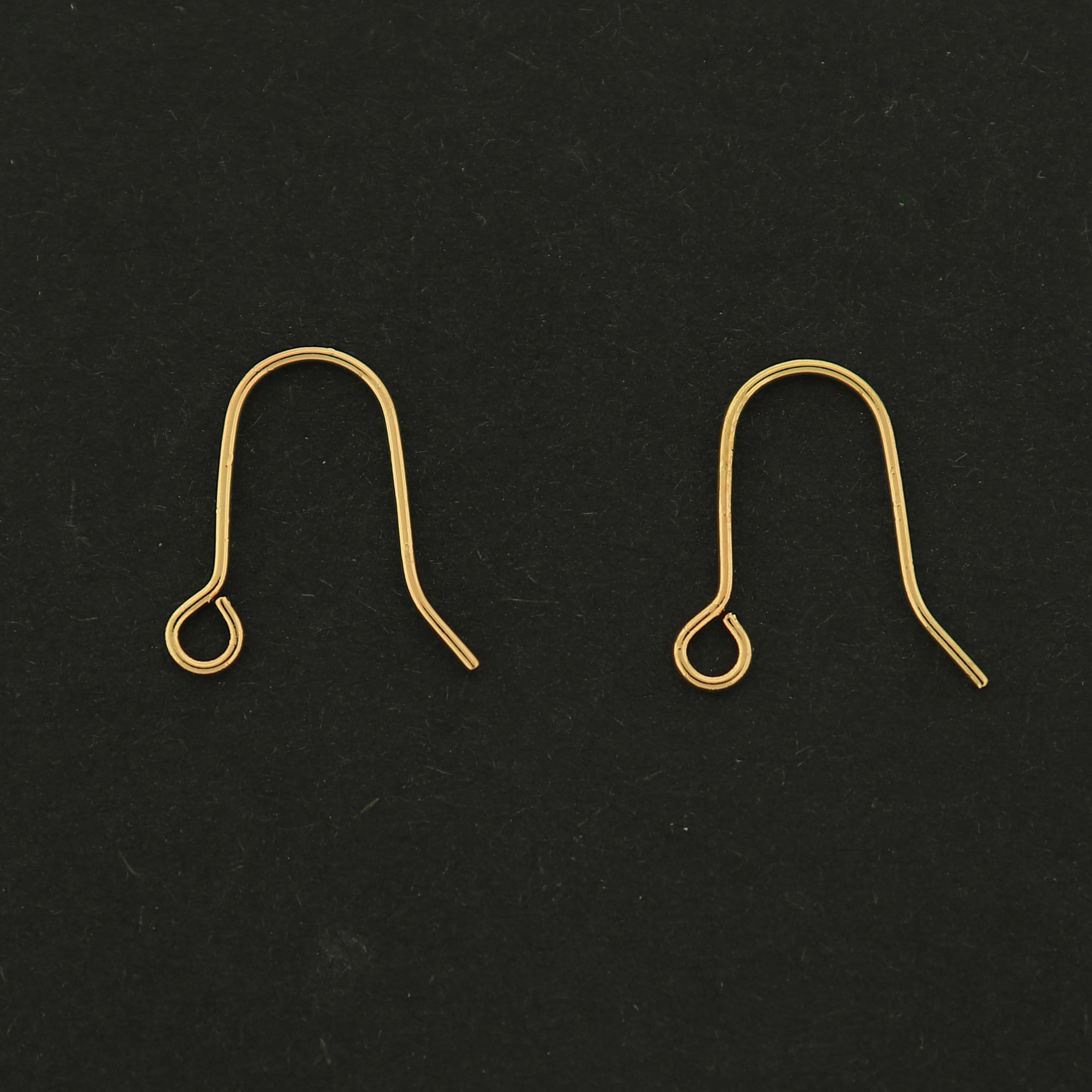 18k Earrings Hooks - 5 Pairs Kidney Earring Hooks - 14k Gold Filled Copper - GLD427