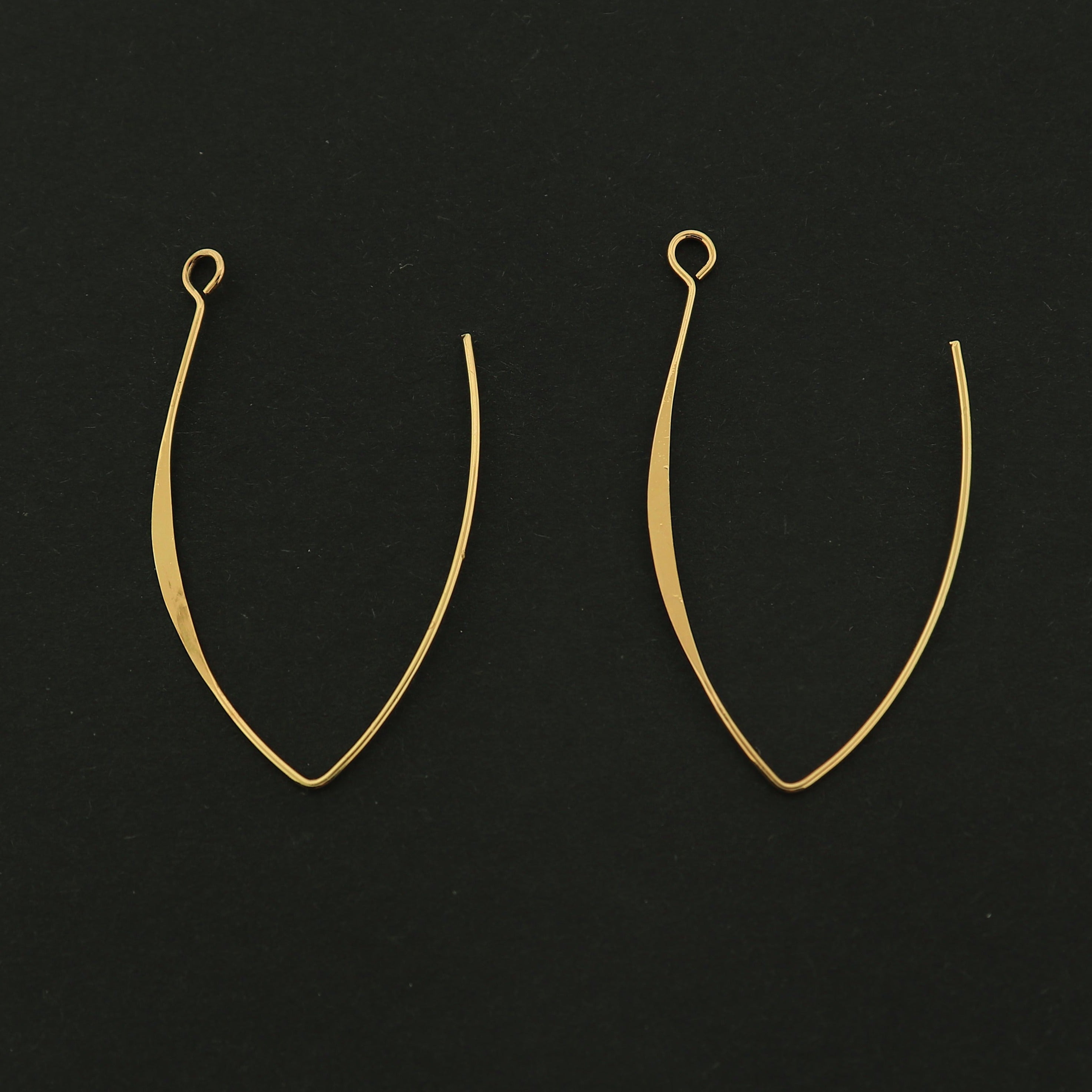 18k Earrings Hooks - 5 Pairs Threader Earring Hooks - 18k Gold Filled Copper - GLD431