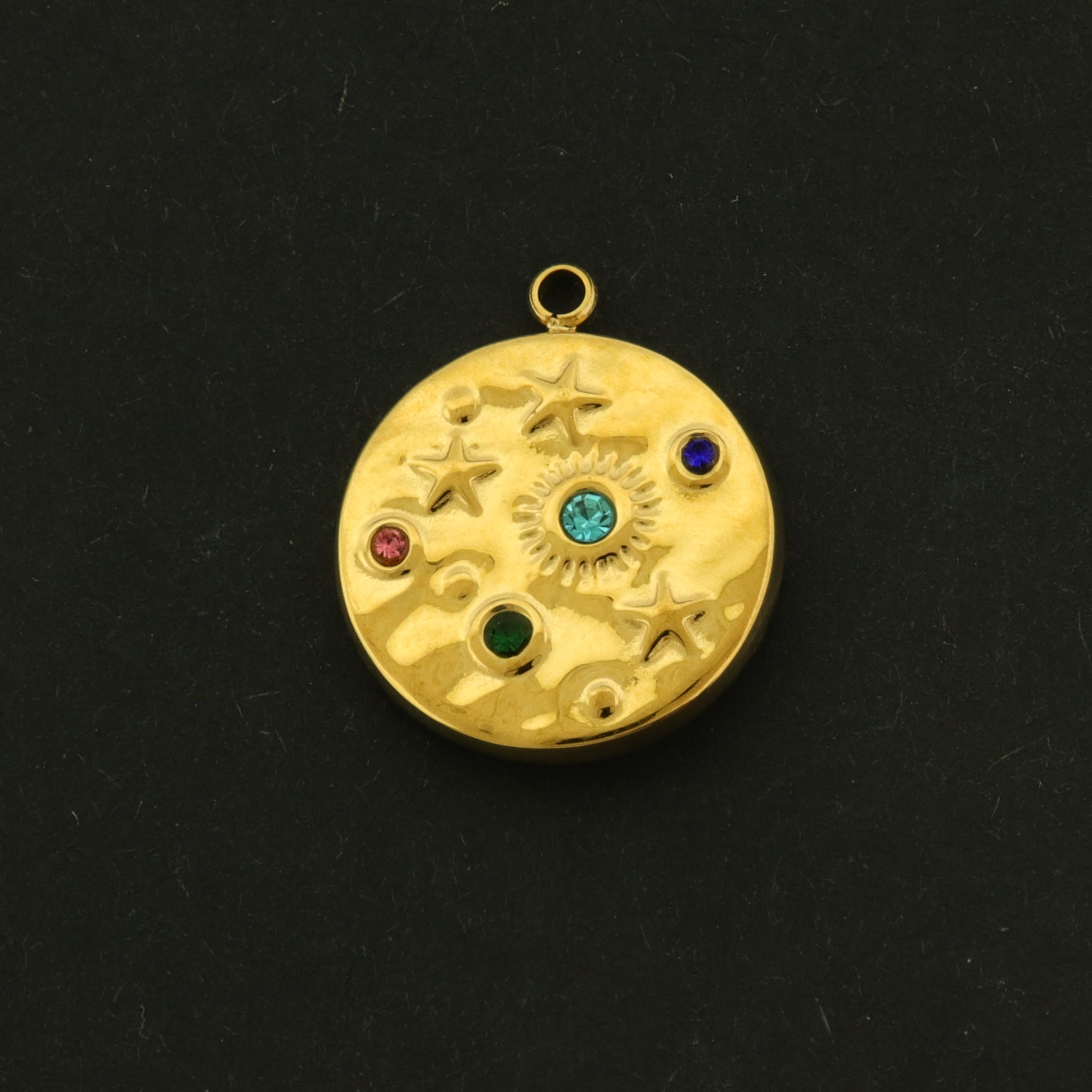 18k Galaxy Charm - Celestial Pendant - 18k Gold Plated Stainless - GLD990