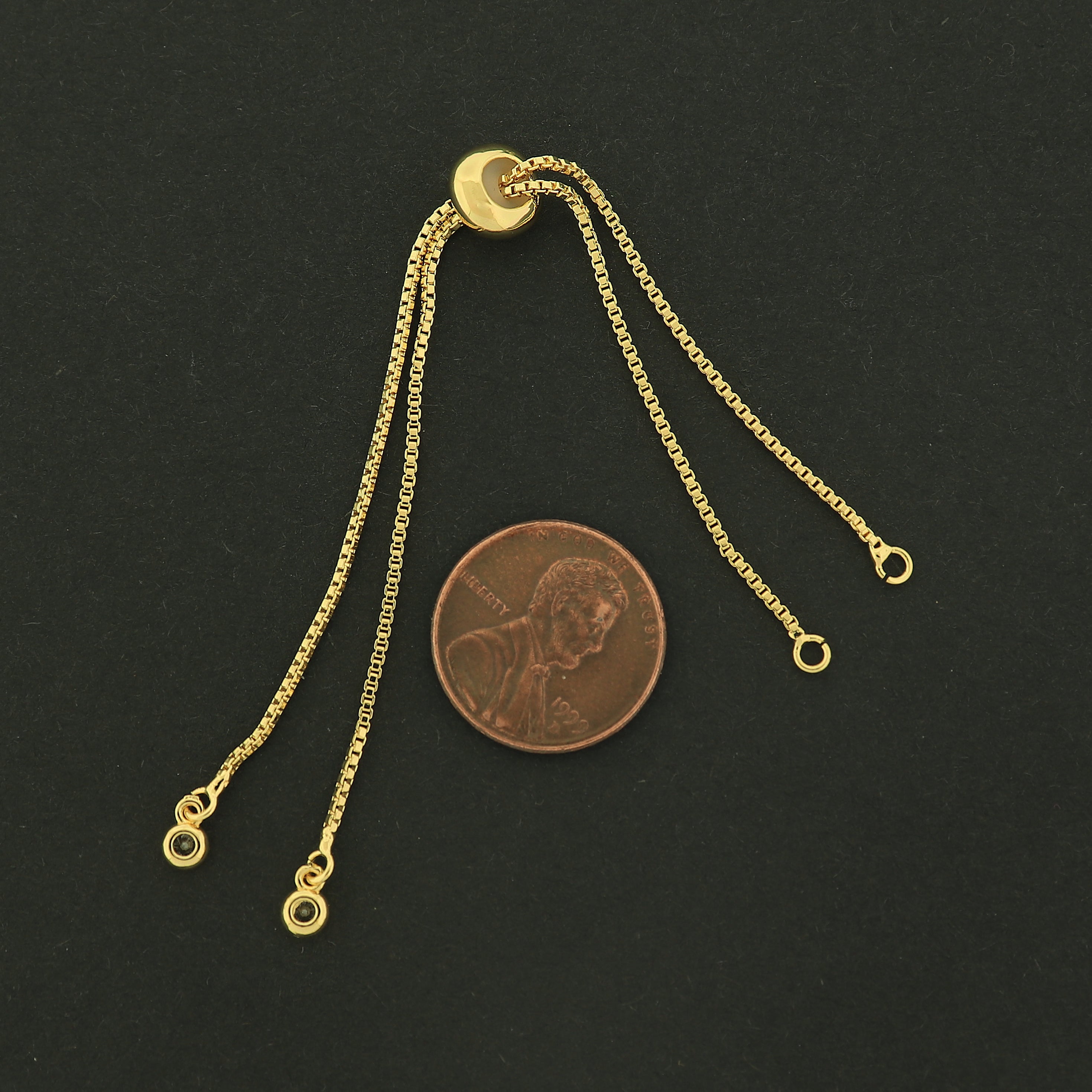 18k Gold Adjustable Bracelet Chain Extender - Box Chain - 18k Gold Filled - GLD319