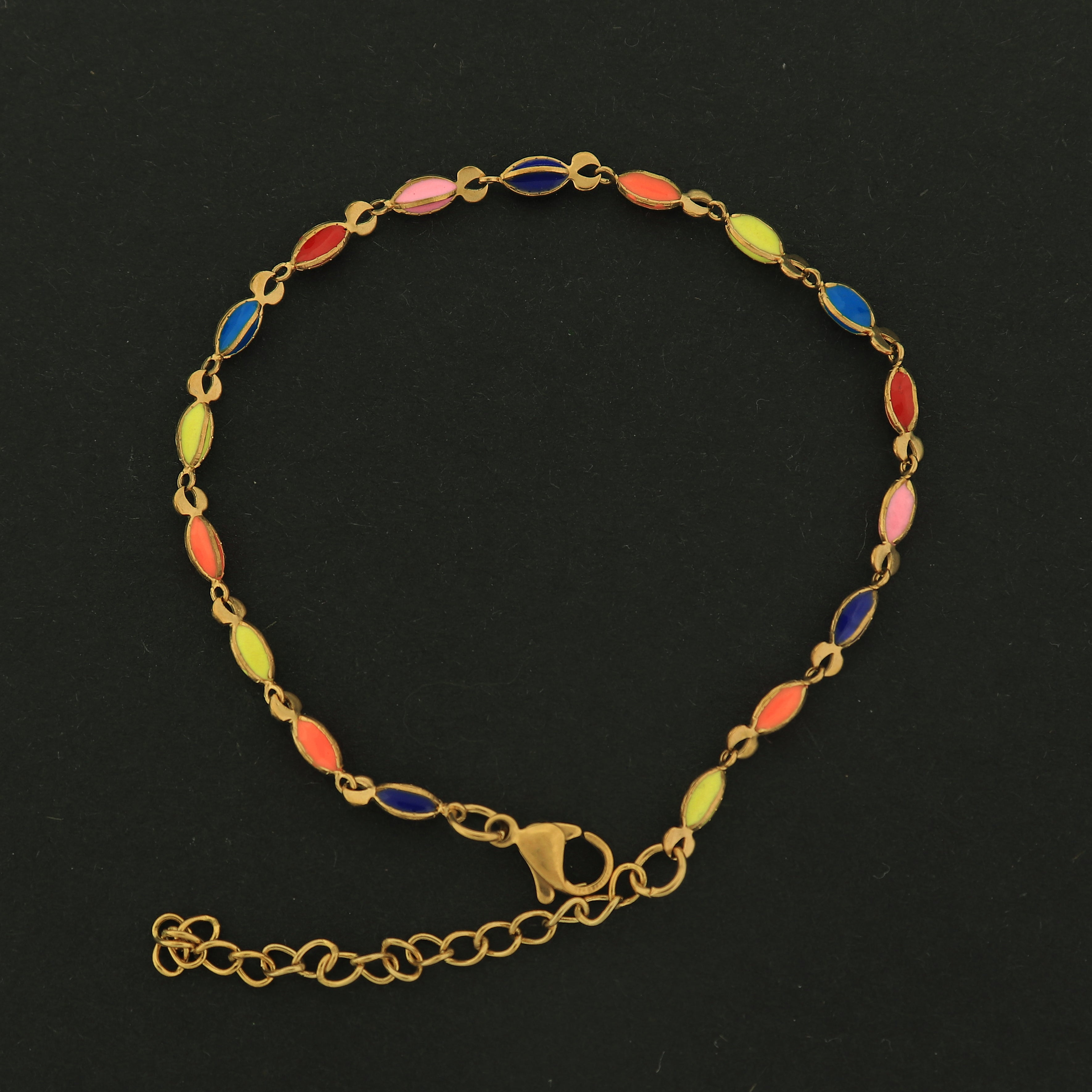 18k Gold Enamel Cable Chain - Starfruit Design - Bracelet or Necklace - 18k Gold Plated