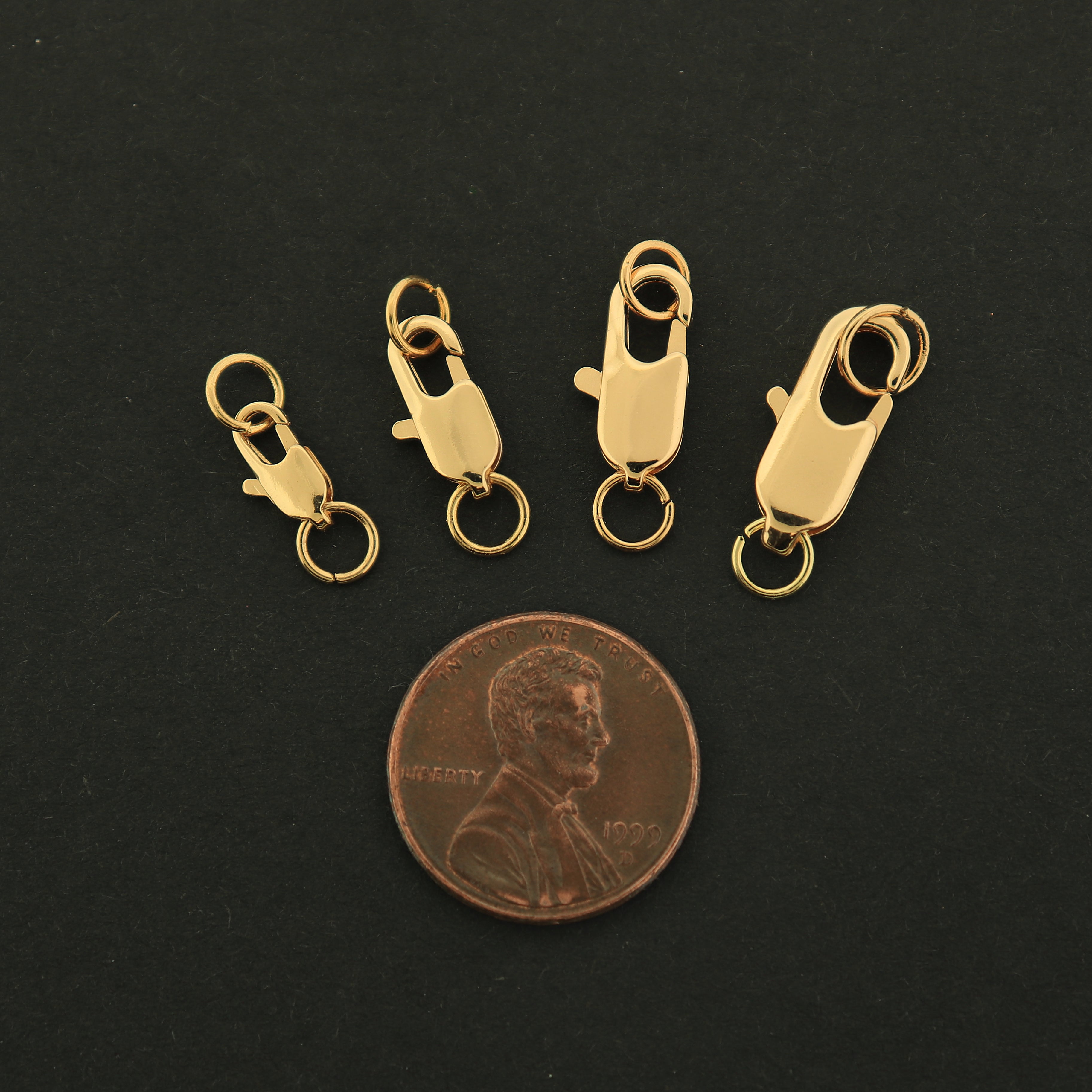 18k Gold Lobster Clasp - 4 Clasps - 18K Gold Filled - Choose Your Size