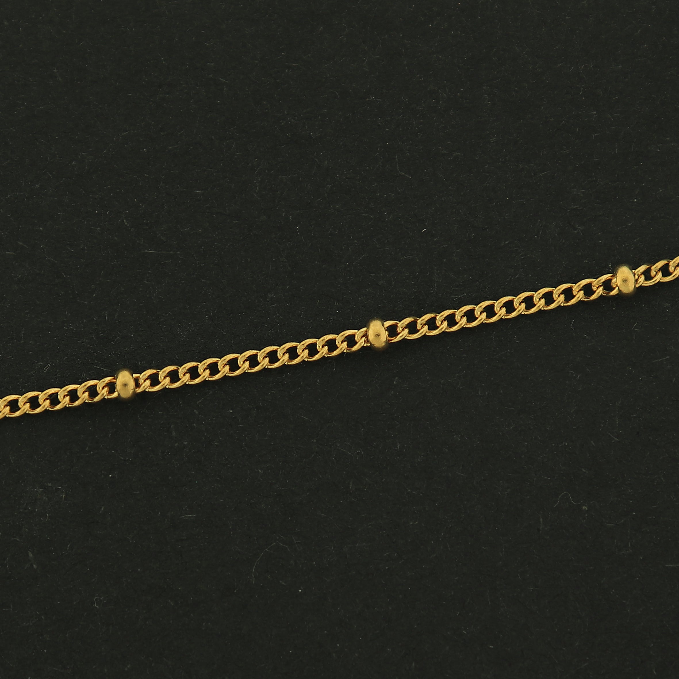 18k Gold Necklace - 18" Curb Ball Chain - 18k Plated Brass - GLD015