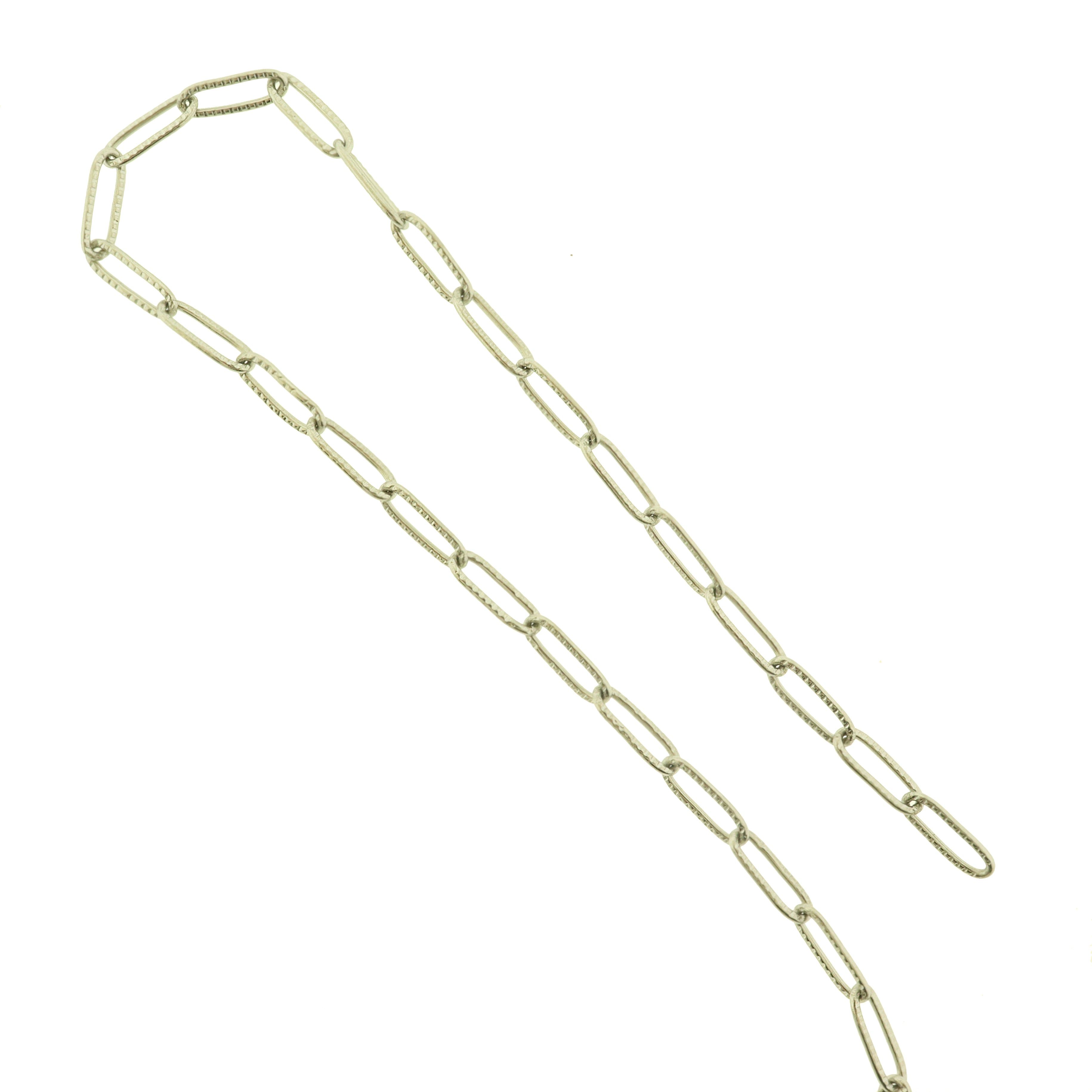 18k Gold Paperclip Chain - Textured - Per Foot - 18k Gold Plated or Silver Stainless - GLD001