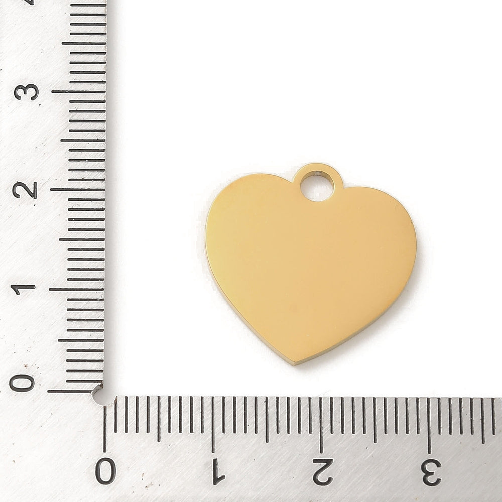 18k Gold Plated Stainless Steel Heart Stamping Blank - MT080