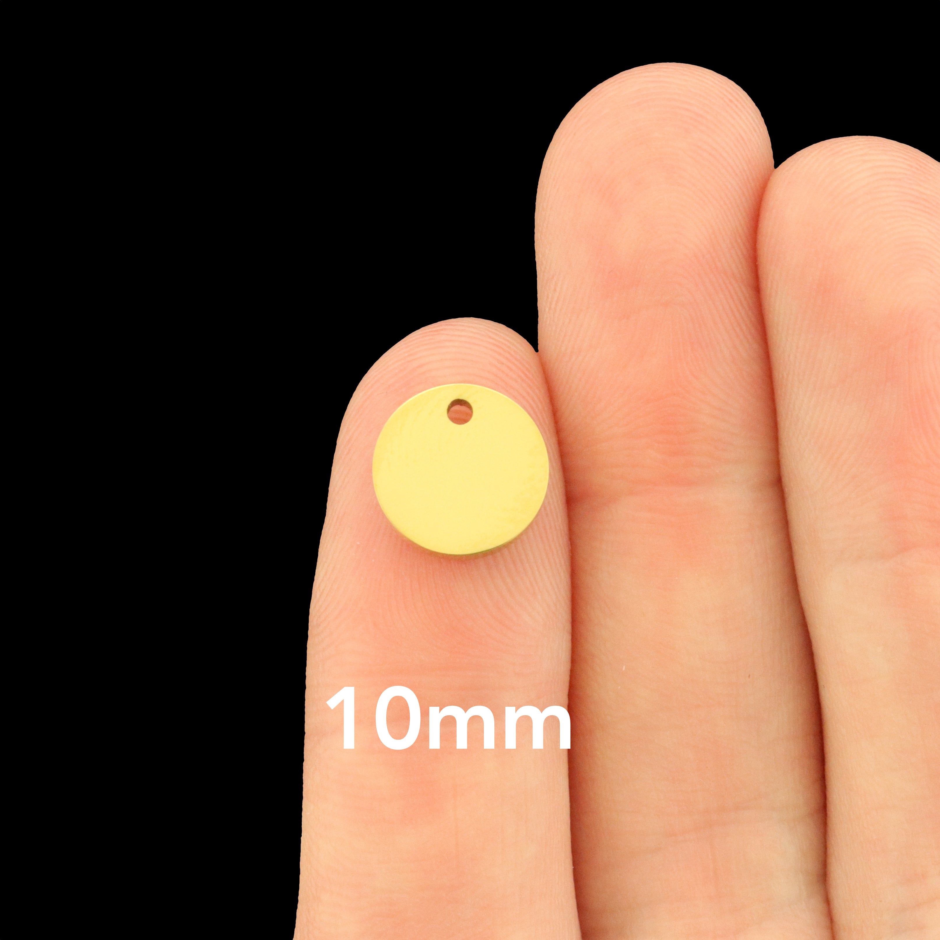 18k Gold Plated Stainless Steel Round Stamping Blank - Choose Your Size!