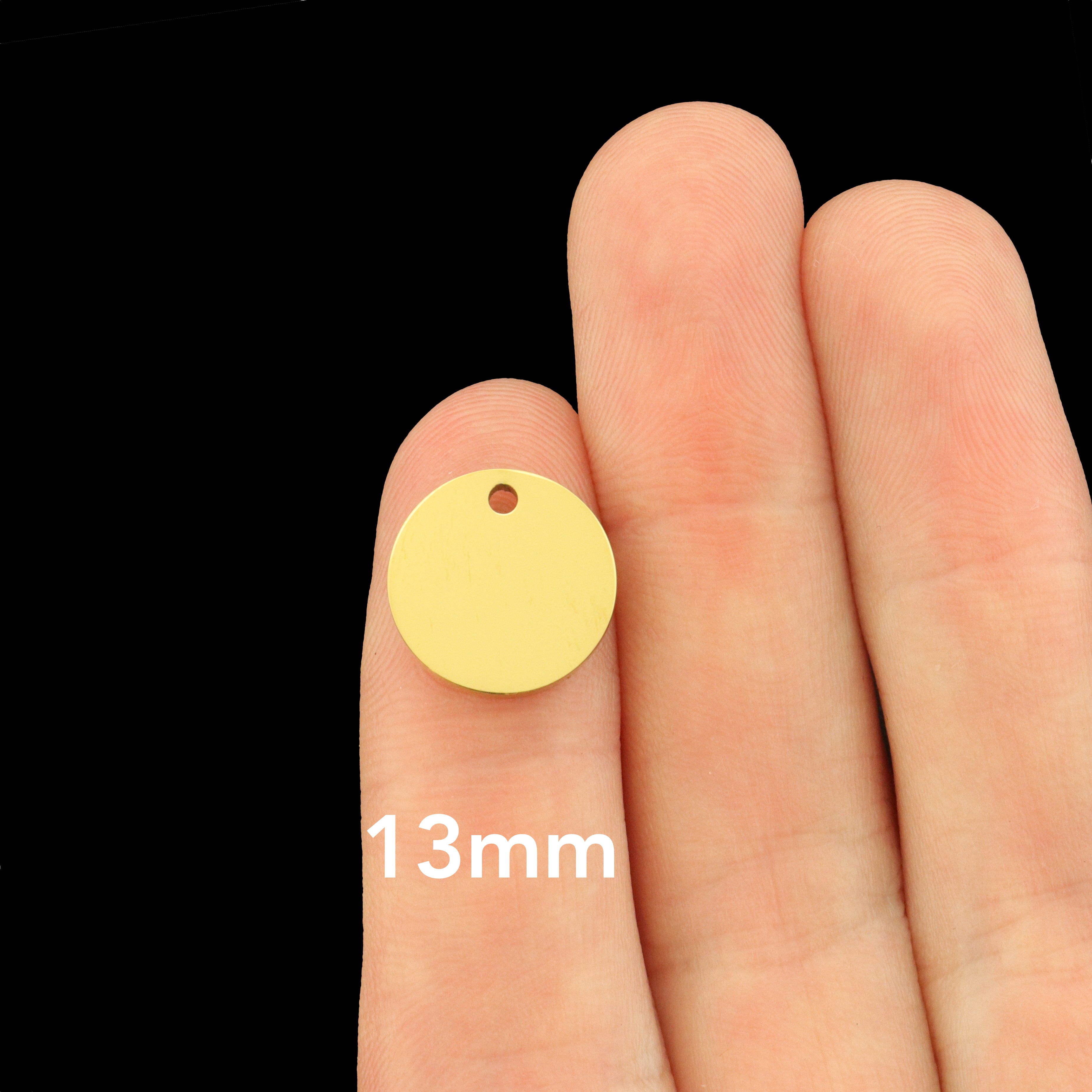 18k Gold Plated Stainless Steel Round Stamping Blank - Choose Your Size!