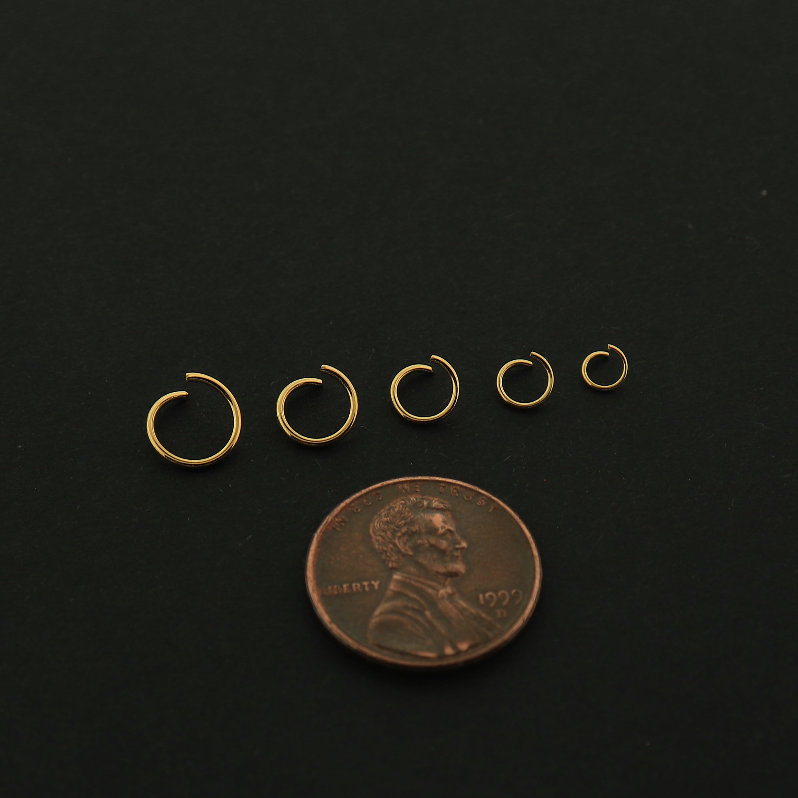 18k Gold Stainless Steel Jump Rings - 50 Rings - 4mm to 8mm - Open Jump Rings