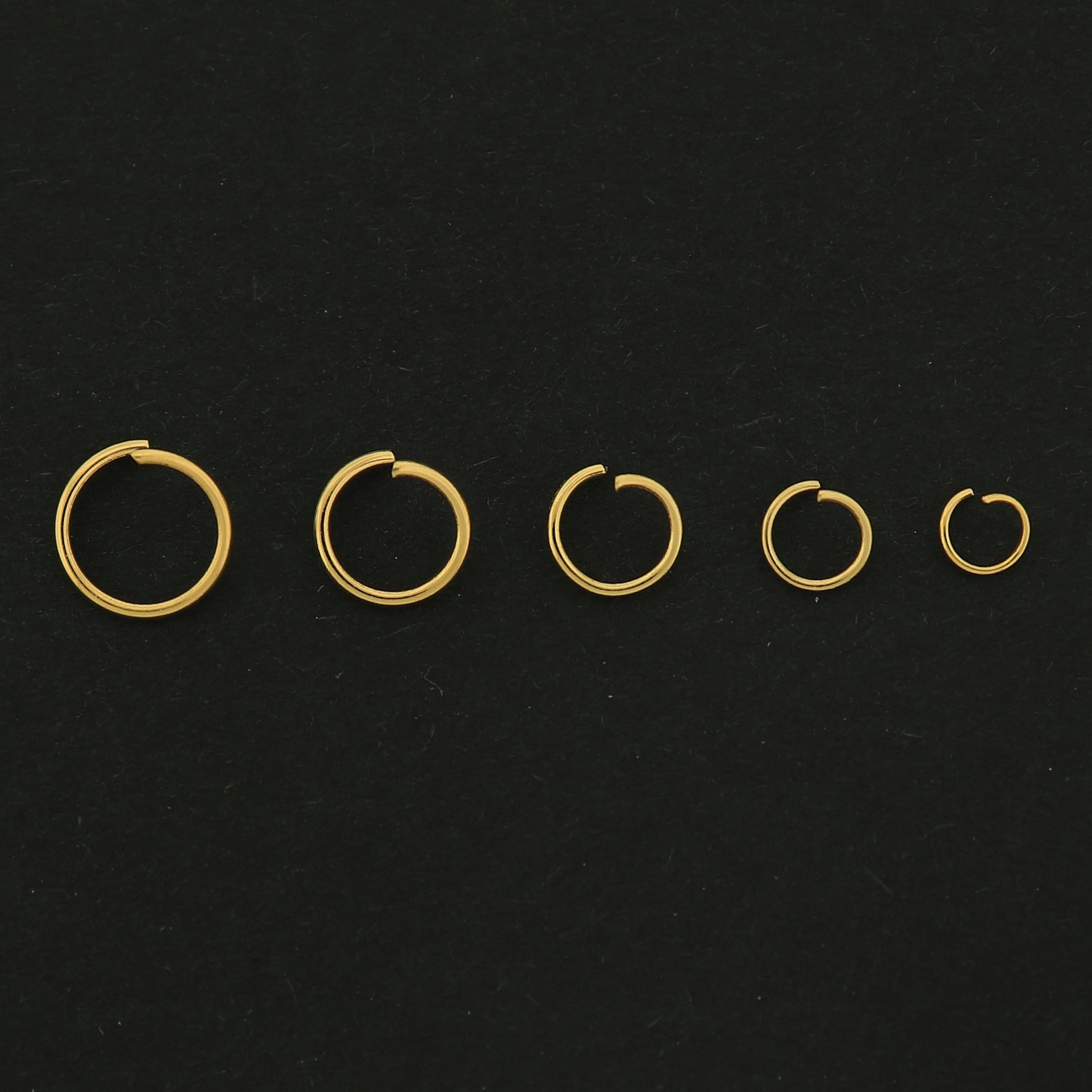 18k Gold Stainless Steel Jump Rings - 50 Rings - 4mm to 8mm - Open Jump Rings