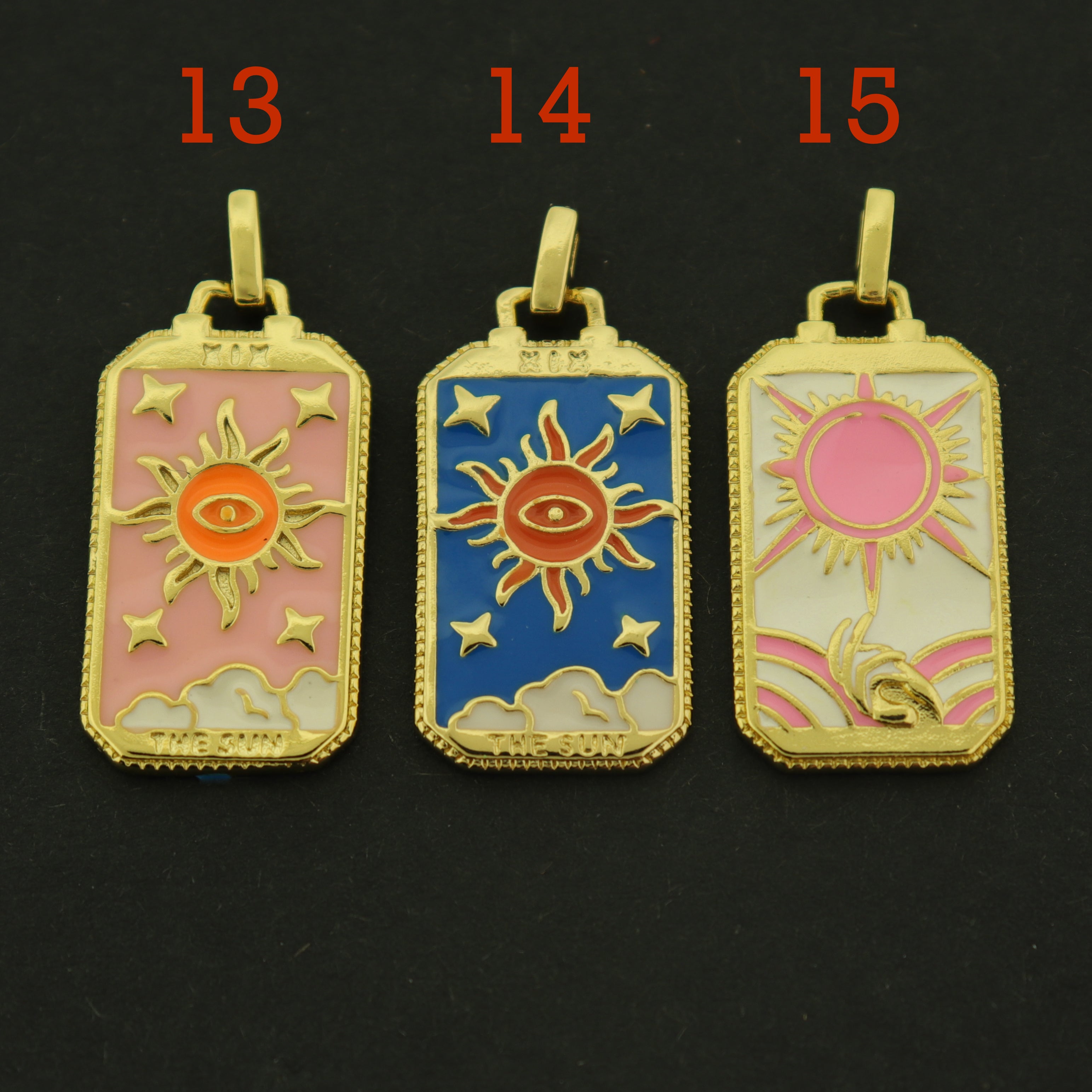 18k Gold Tarot Card Charm - 19 Different Designs - 18k Gold Plated - Choose Your Design