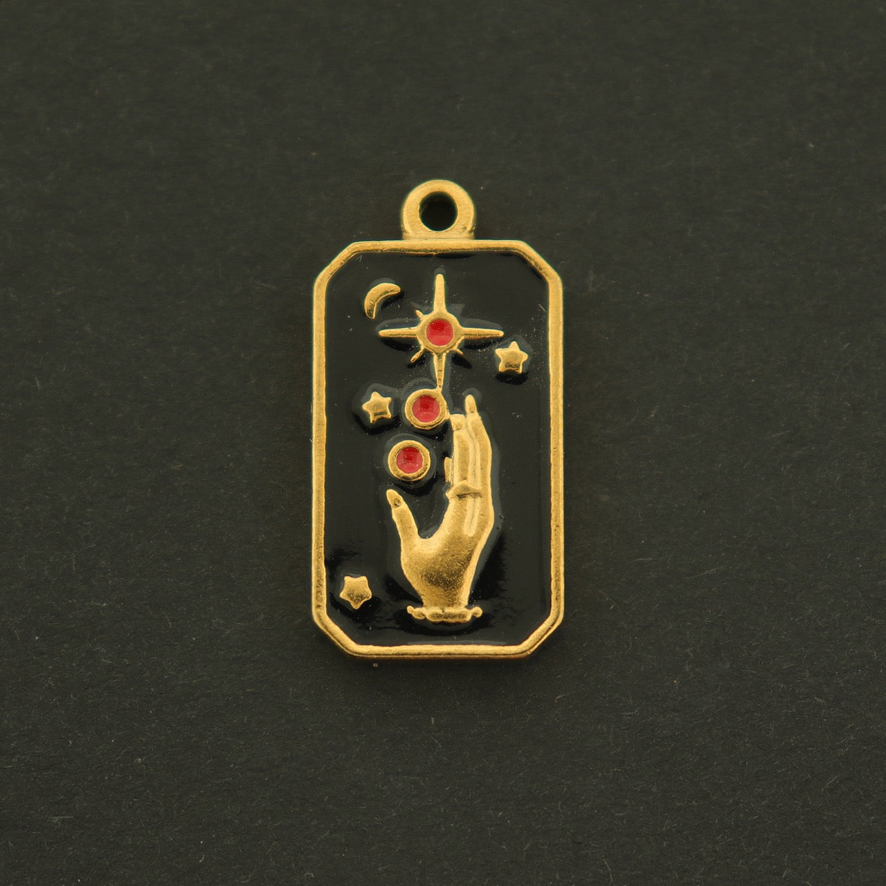 18k Hand and Stars Charm - Celestial Pendant - 18k Gold Plated - GLD664