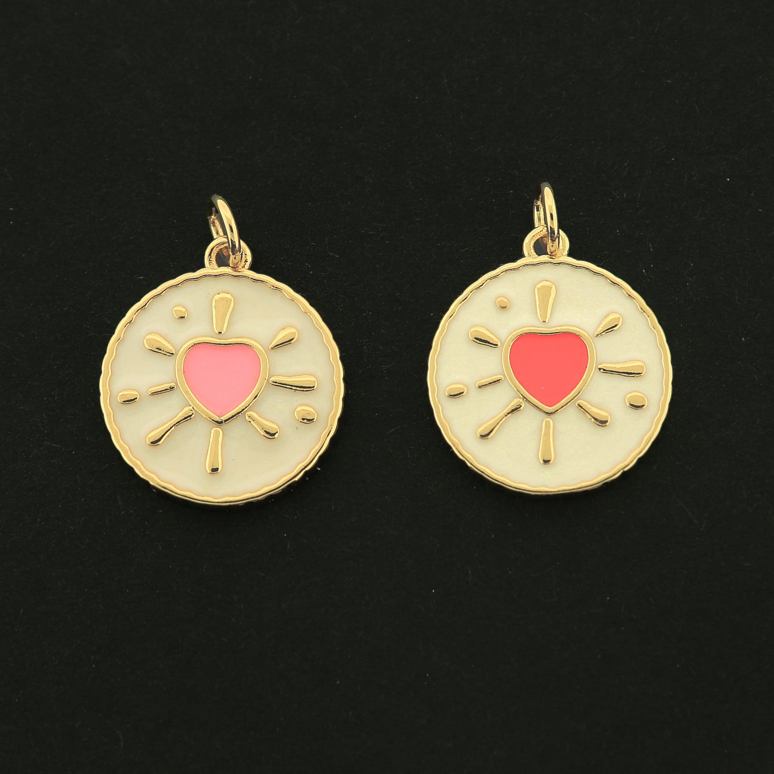 18k Heart Charm - Love Pendant - 18k Gold Plated - Choose Your Color