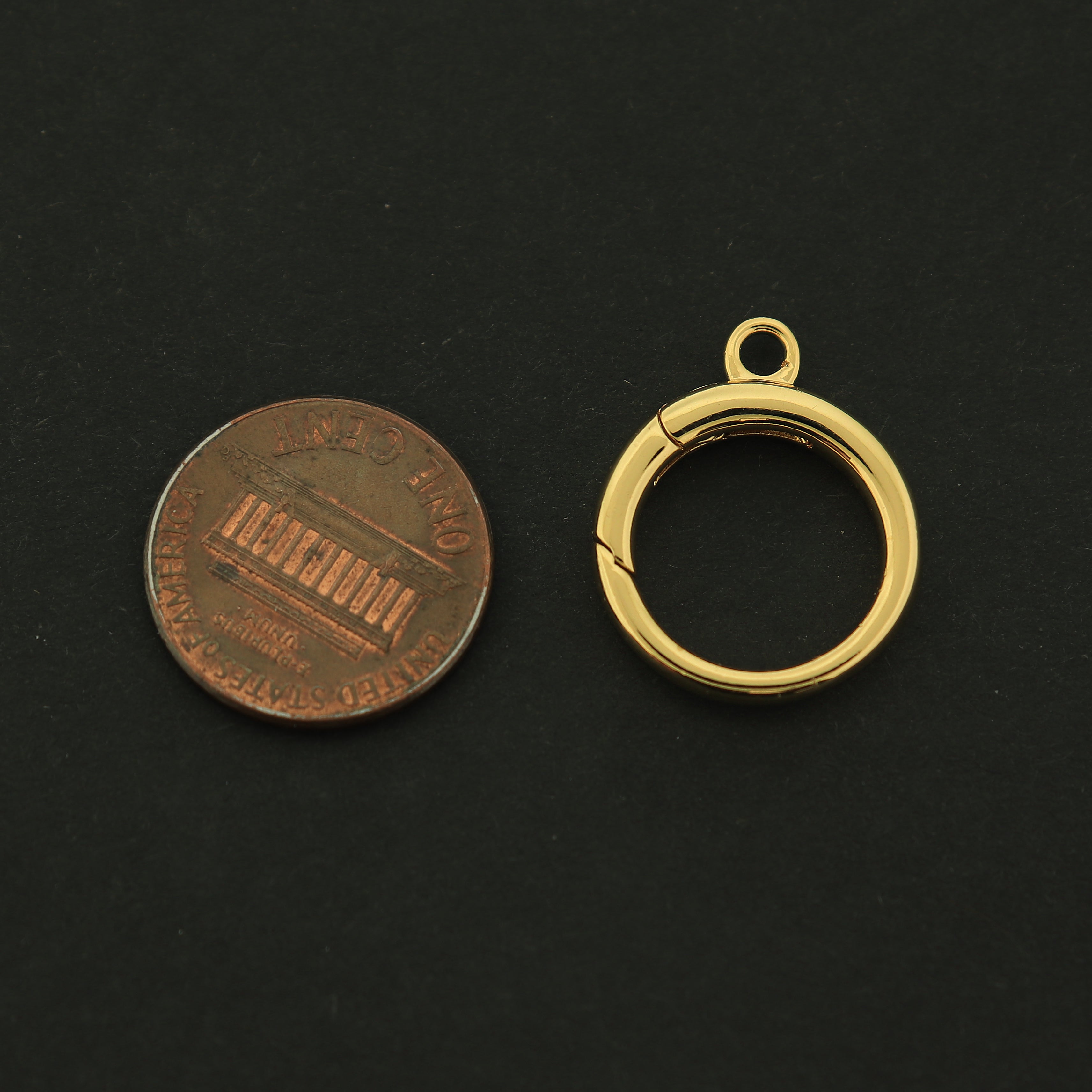 18k Lobster Gold Clasp - Round Lobster Clasp - 18K Gold Plated - 1 Clasp - GLD066