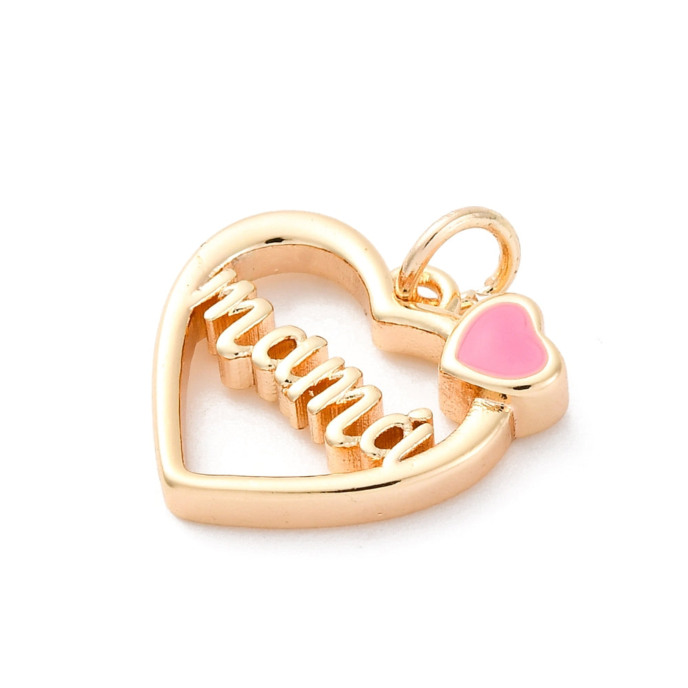 18k Mama Charm - Mom Pendant - 18k Gold Plated with Enamel - GLD1218