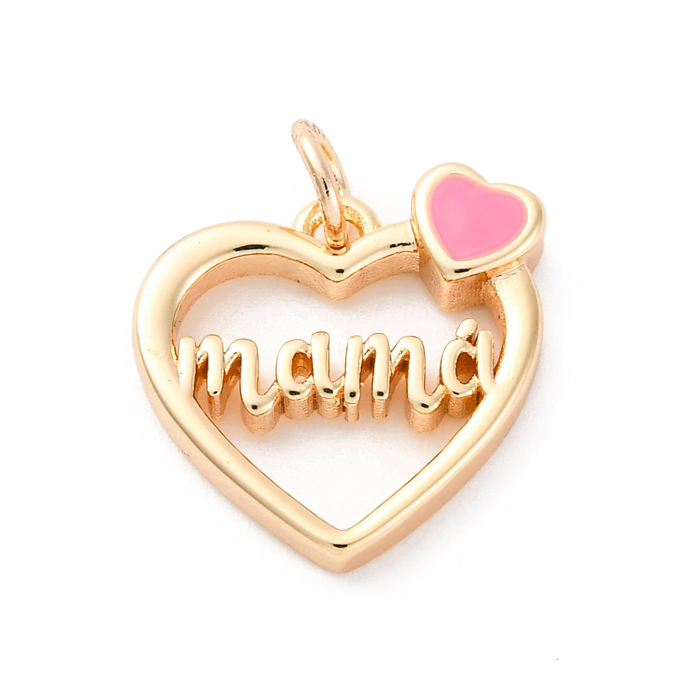 18k Mama Charm - Mom Pendant - 18k Gold Plated with Enamel - GLD1218