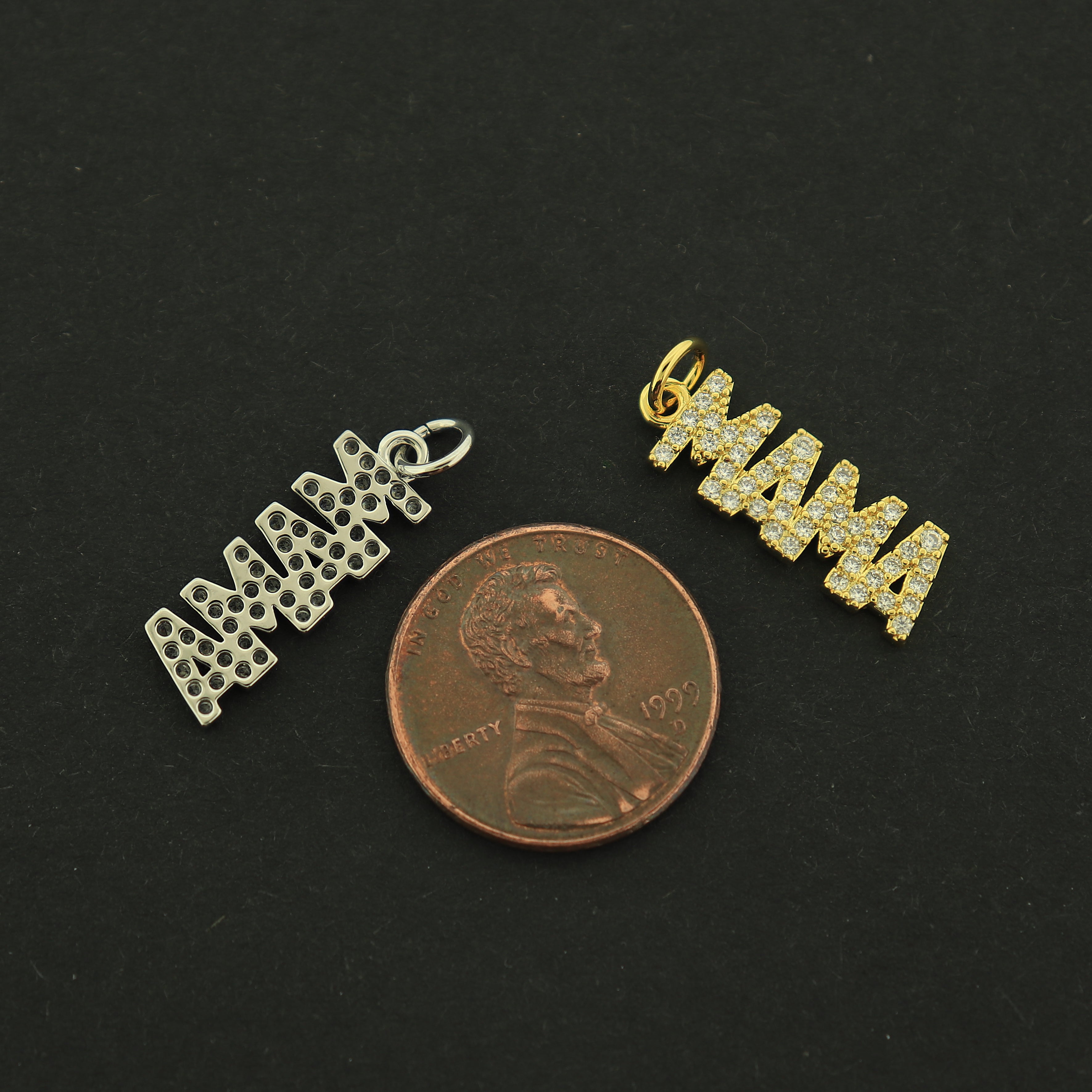 18k Mama Charm - Mom Pendant - Choose Your Tone - 18k Gold Plated