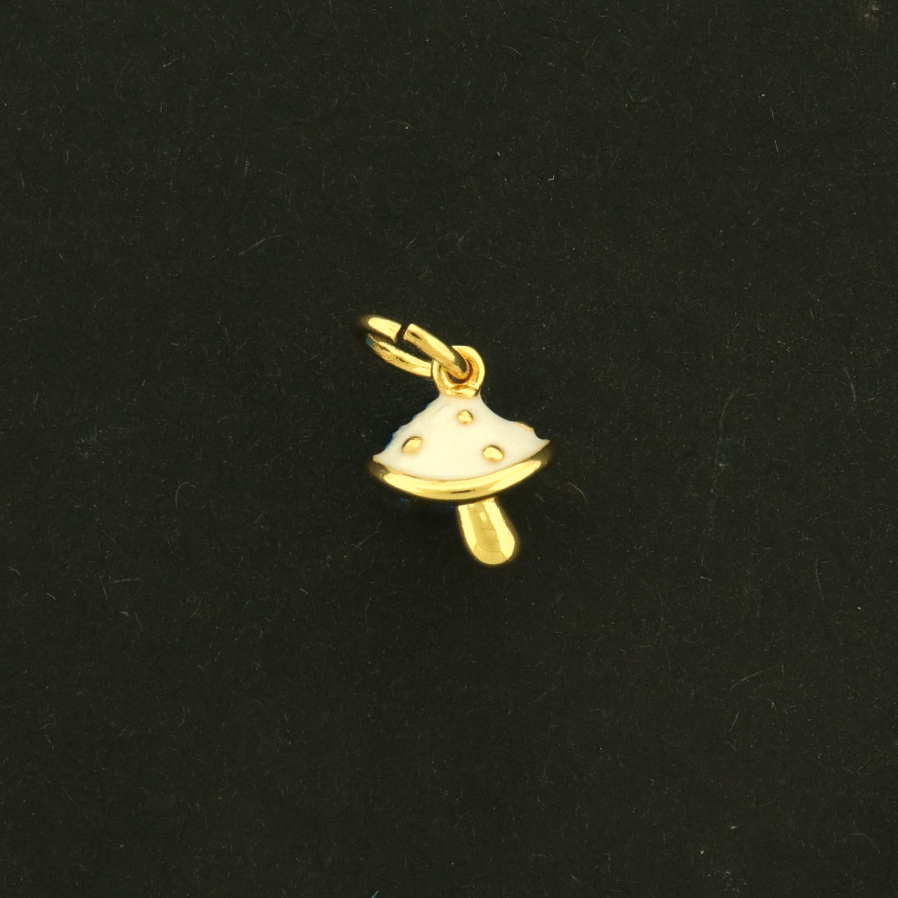 18k Mushroom Charm - Woodland Pendant - 18k Gold Plated with Enamel - GLD1104