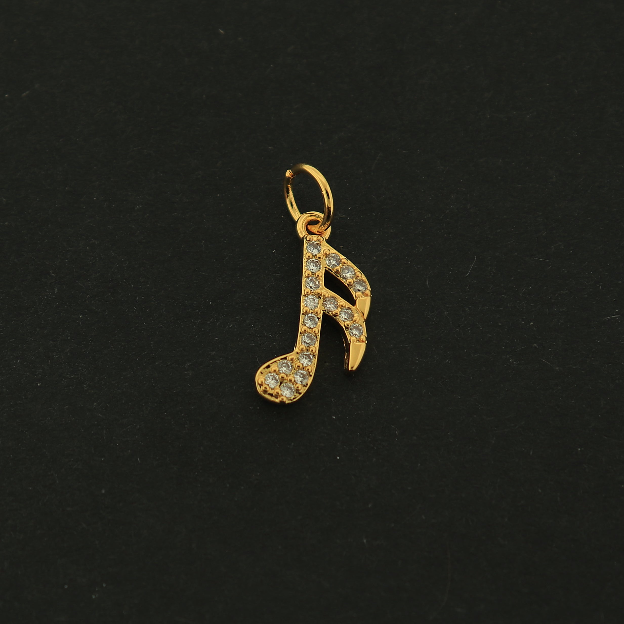 18k Music Note Charm - Musician Pendant - 18k Gold Plated - GLD545