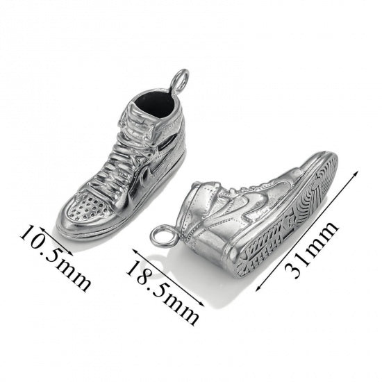 18k Shoe Charm - Basketball Pendant - 18k Gold Stainless - Choose Your Tone!