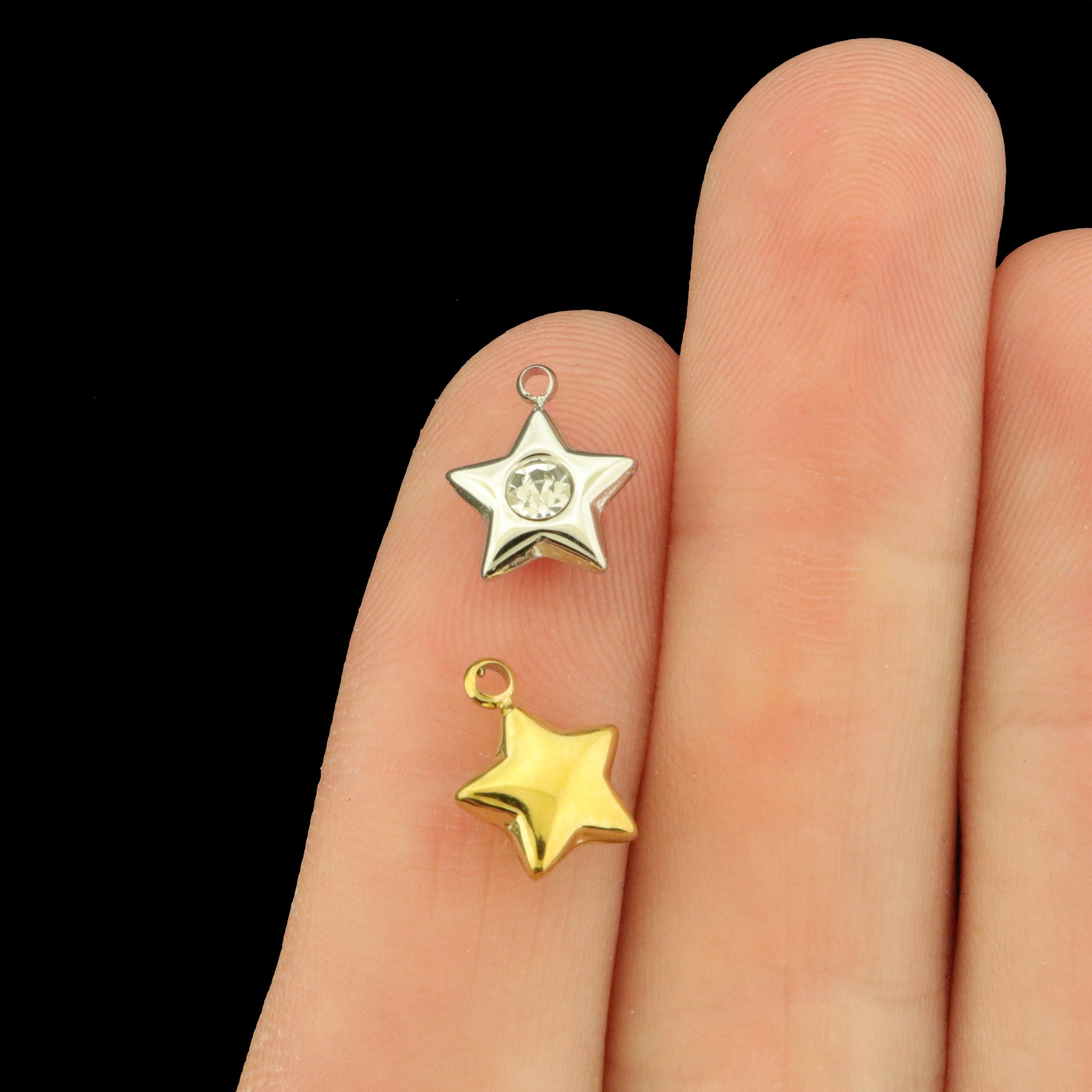 18k Star Charm - Celestial Pendant - 18k Gold Plated Stainless Steel - Choose Your Tone!