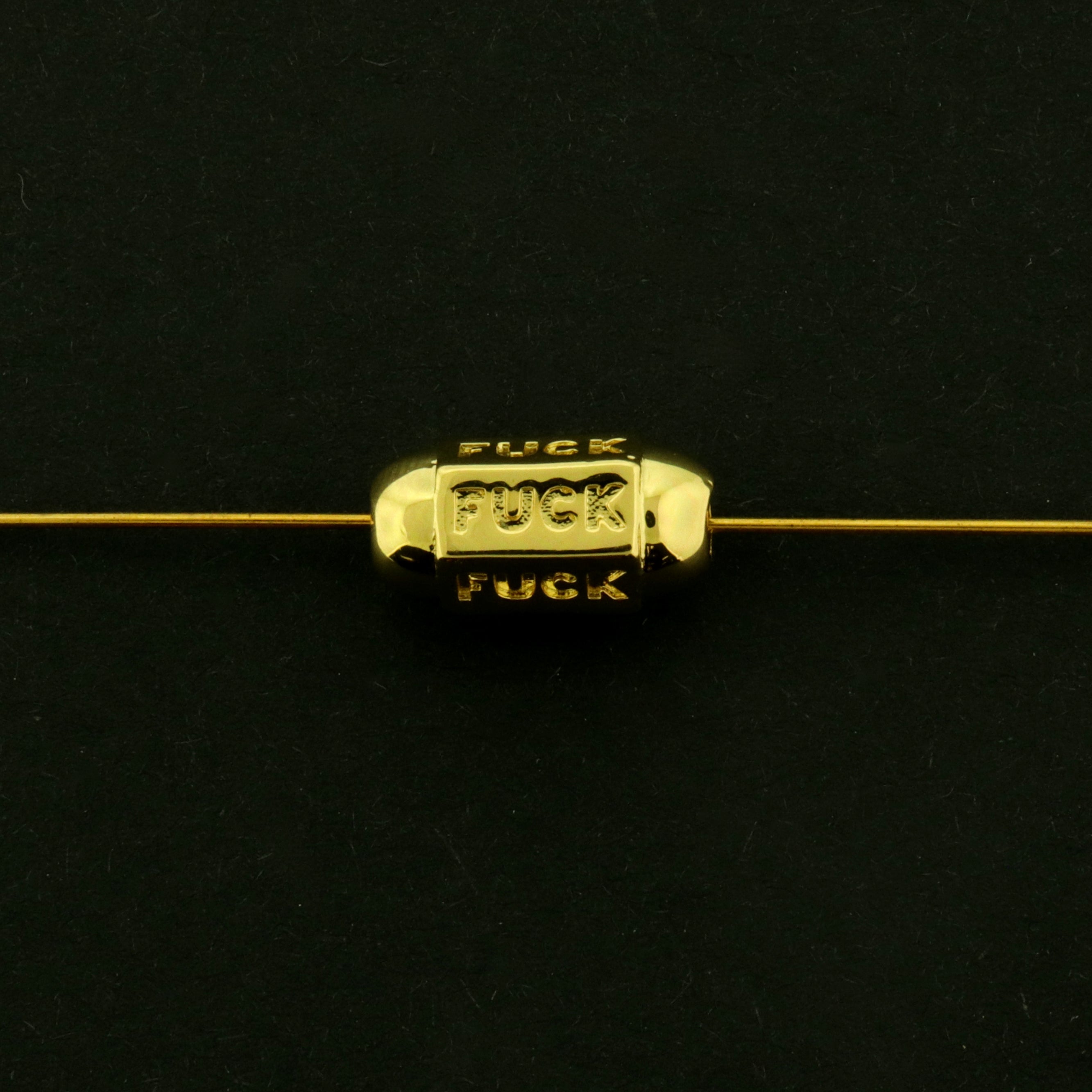 18k Swear Word Spacer Bead - 18k Gold Plated Brass - GLD1015