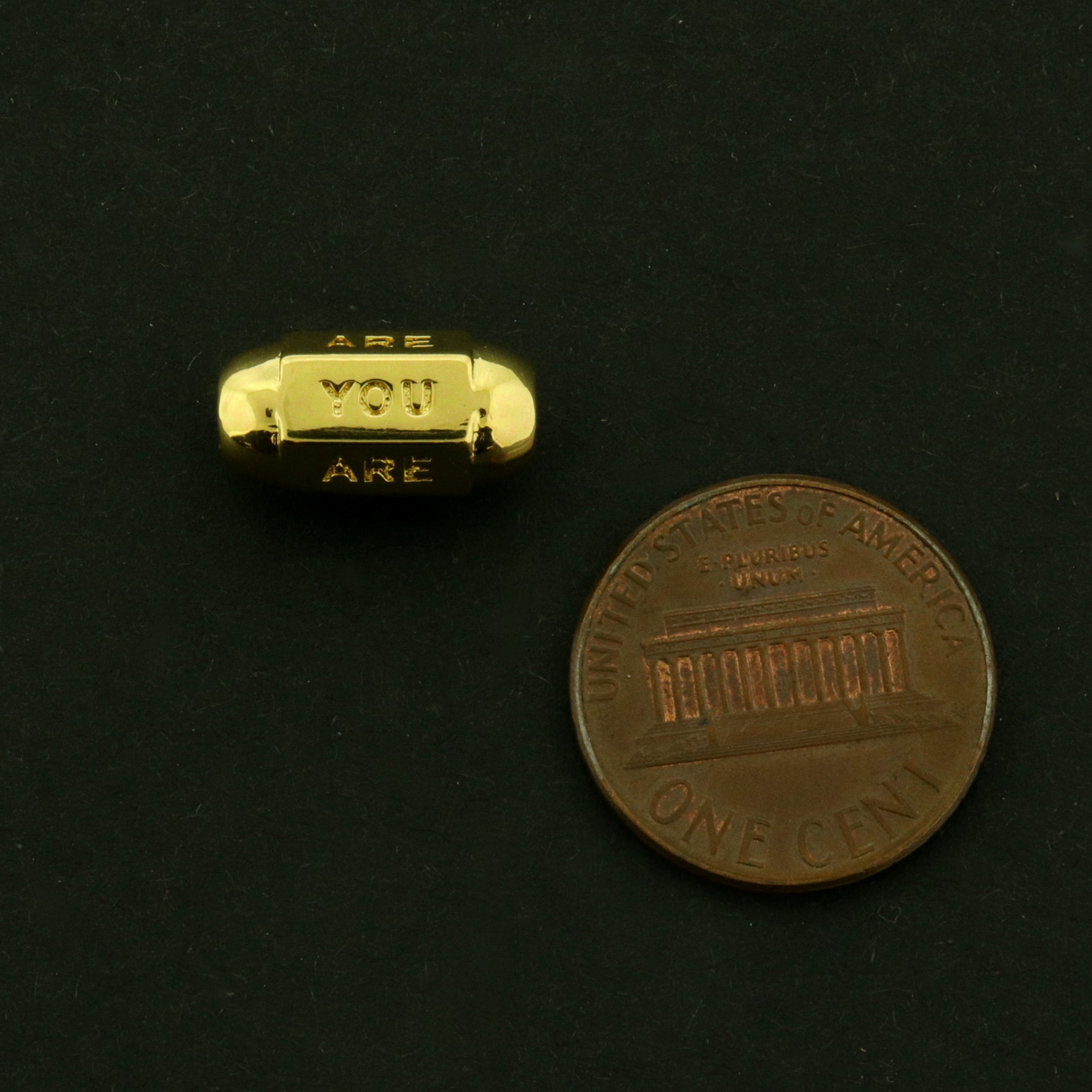 18k "You Are" Spacer Bead - 18k Gold Plated Brass - GLD1016