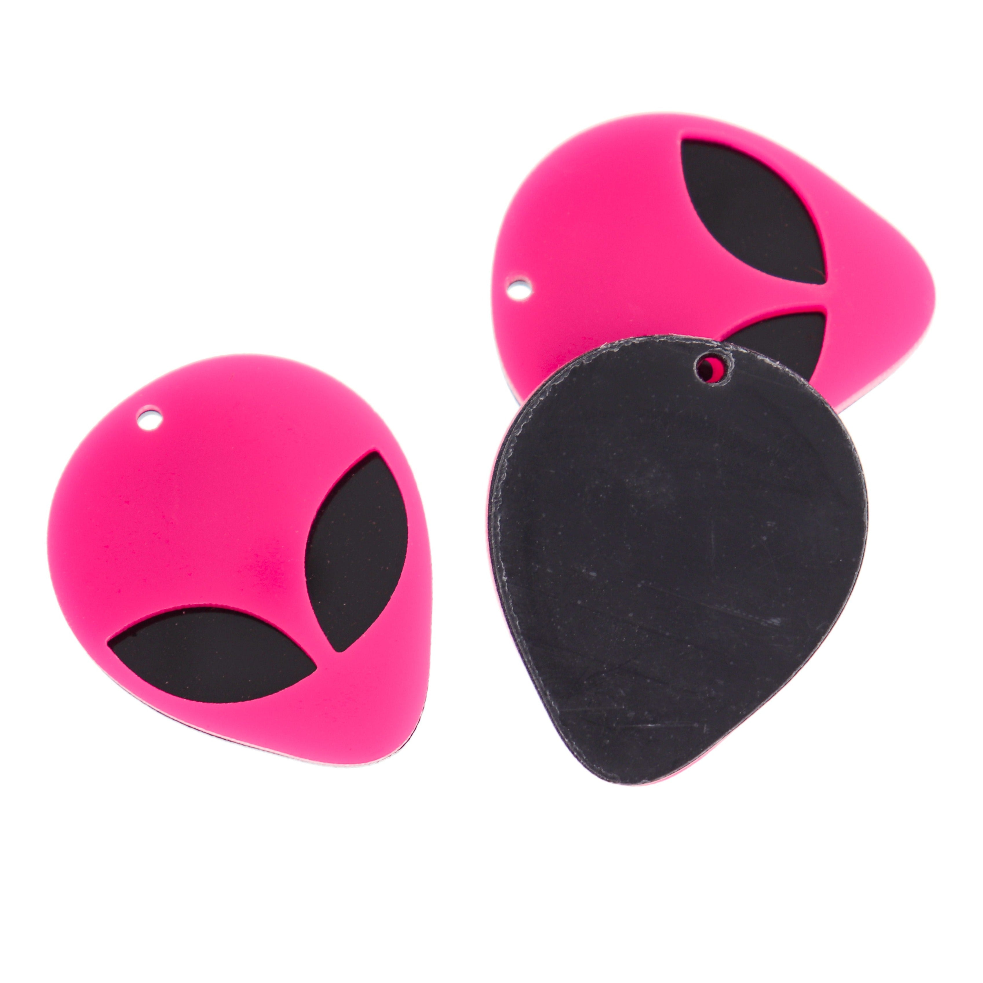 2 Alien Head Acrylic Charms - Choose Your Color!