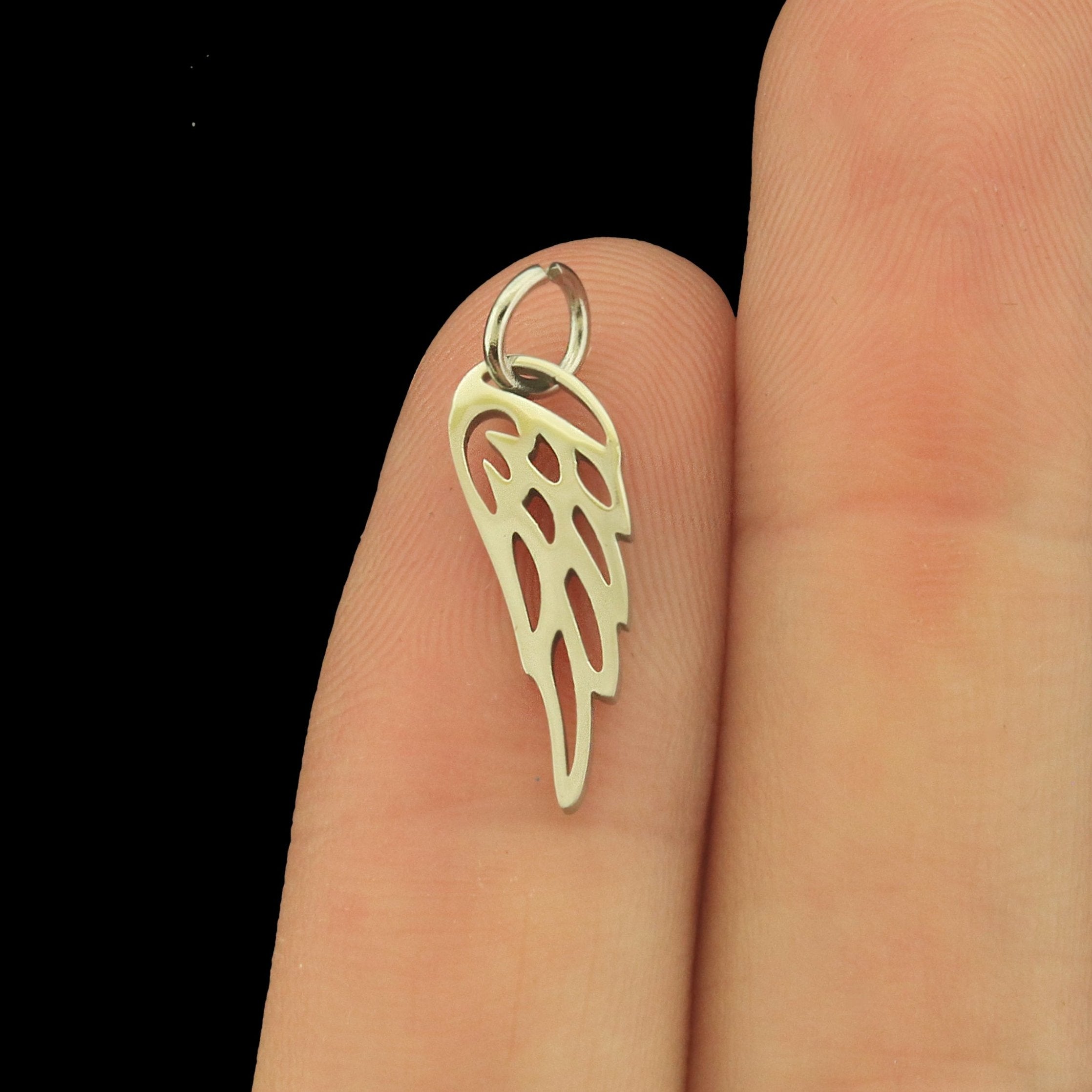 2 Angel Wing Stainless Steel Charms - Choose Your Color!