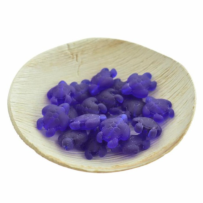 2 breloques en verre de mer de culture tortue bleue - U179