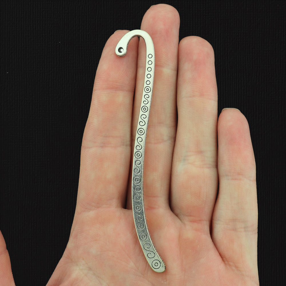 2 Bookmarks Antique Silver Tone Charms 2 Sided 84mm - SC055