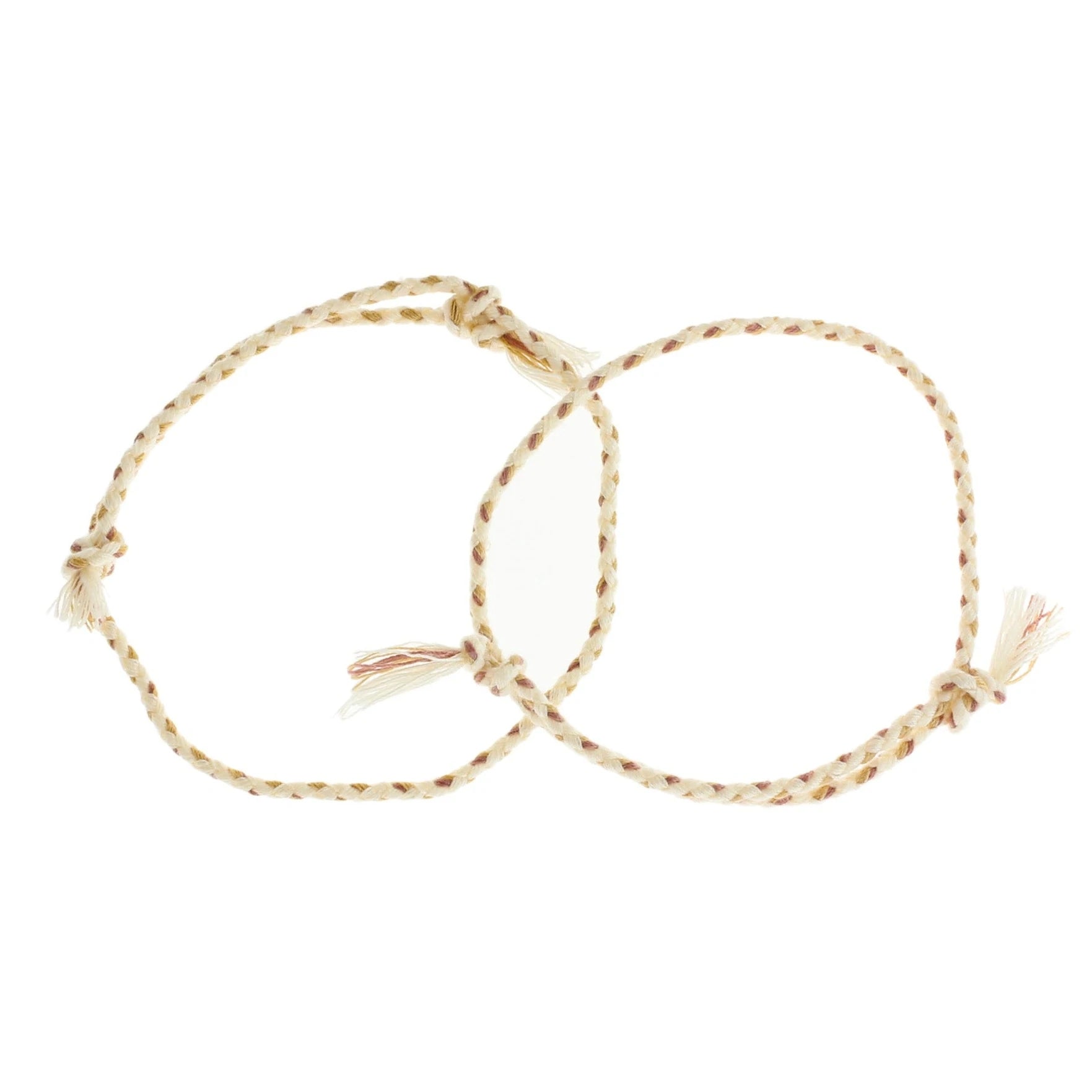 Bracelets Coton Tressé 9" - 1.2mm - Violet Jaune Bleu - 2 Bracelets - N724