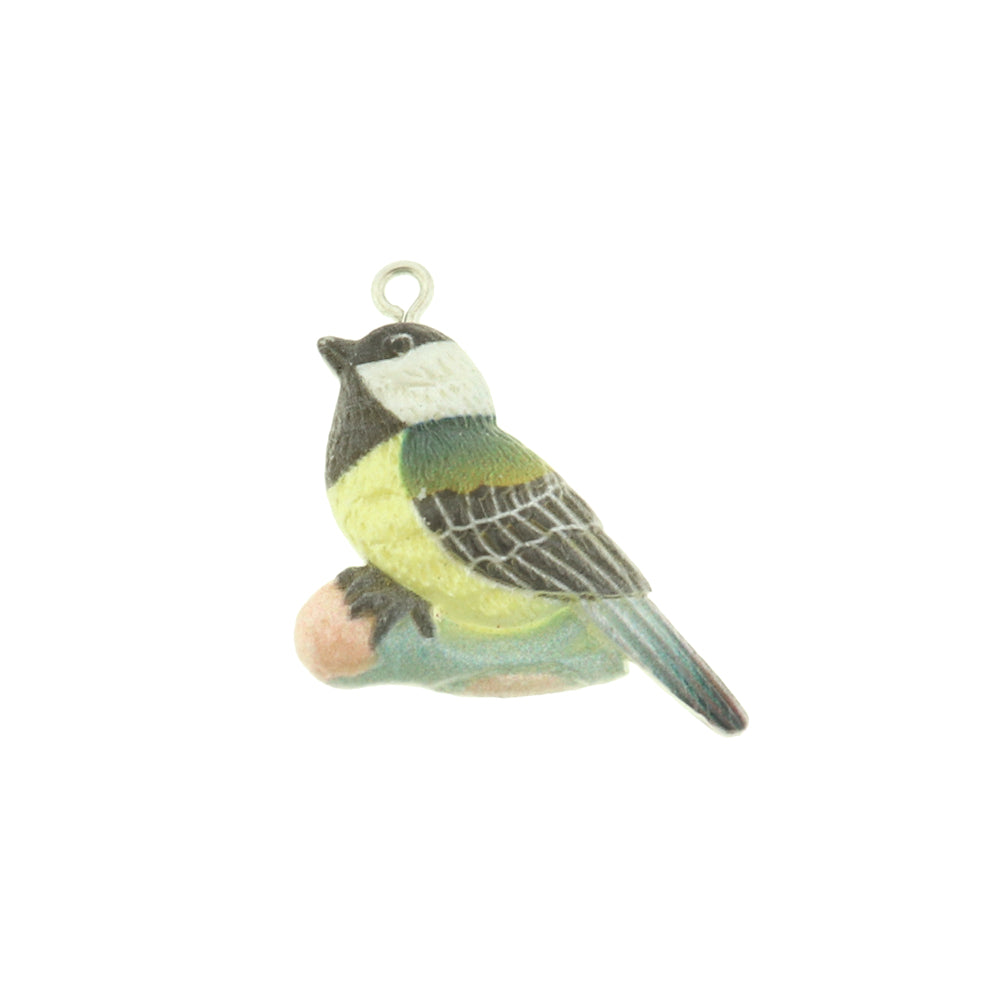 2 Chickadee Bird Resin Charms - K308