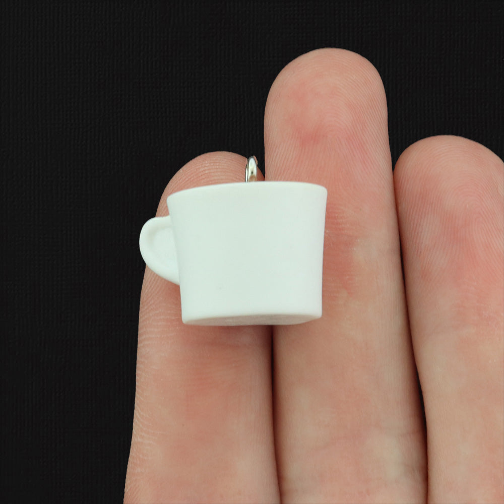 2 Coffee Mug Resin Charms 3D - K330