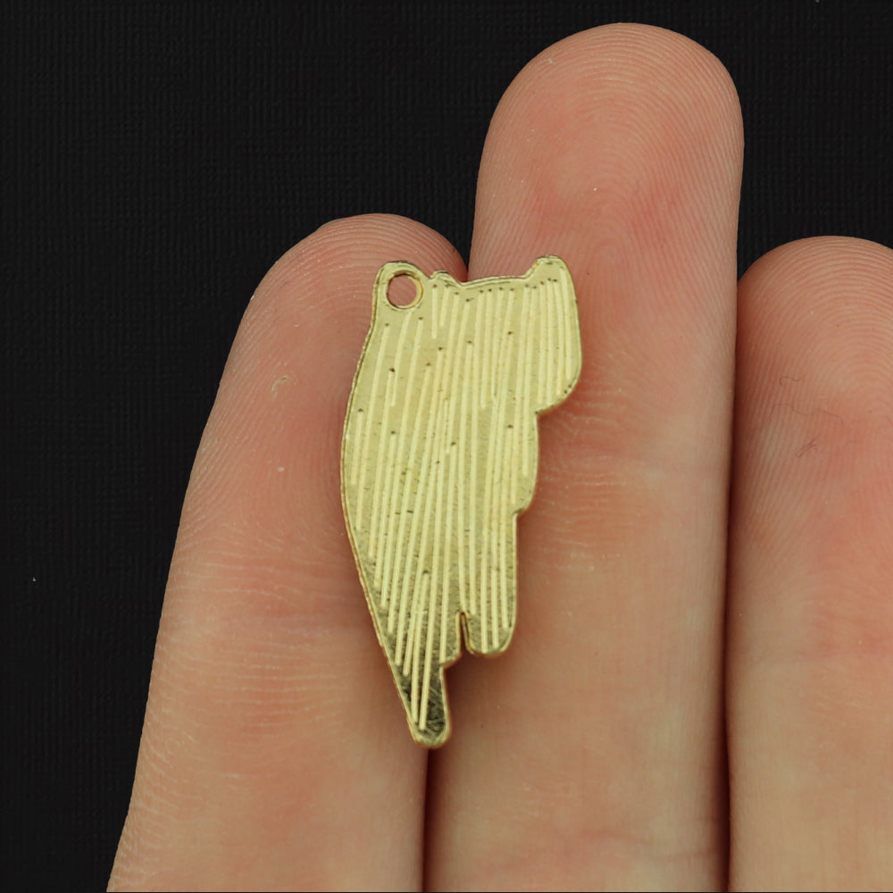 2 Grey and White Cat Gold Tone Enamel Charms - E238