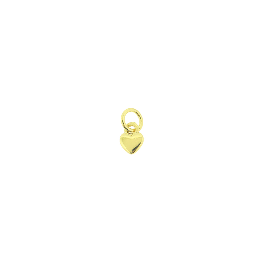 2 Heart Gold Tone Brass Charms 2 Sided - BR081