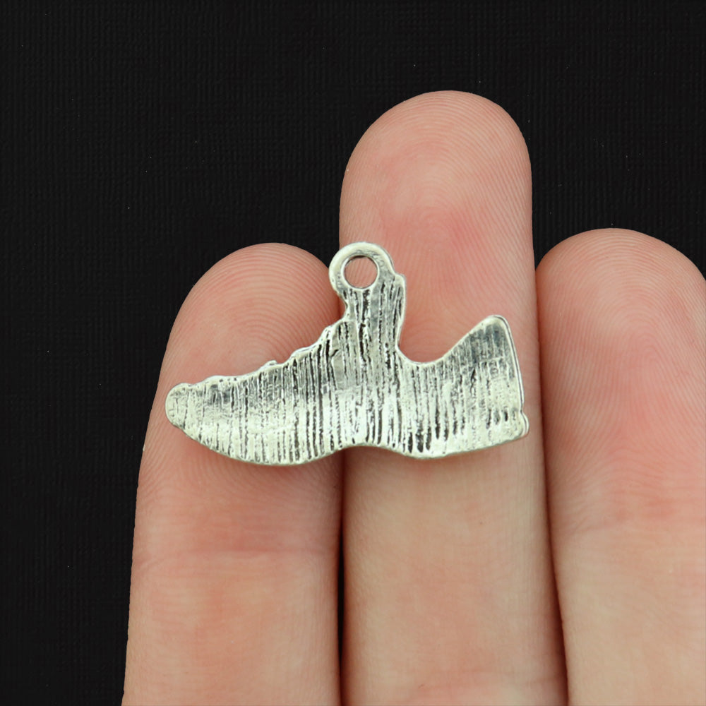 2 I Love Running Shoe Antique Silver Tone Charms - SC904