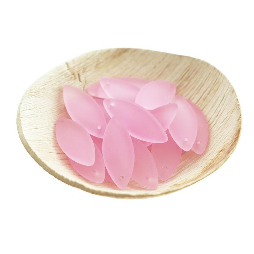 2 Marquise Cultured Sea Glass Charms - Choose Your Color!