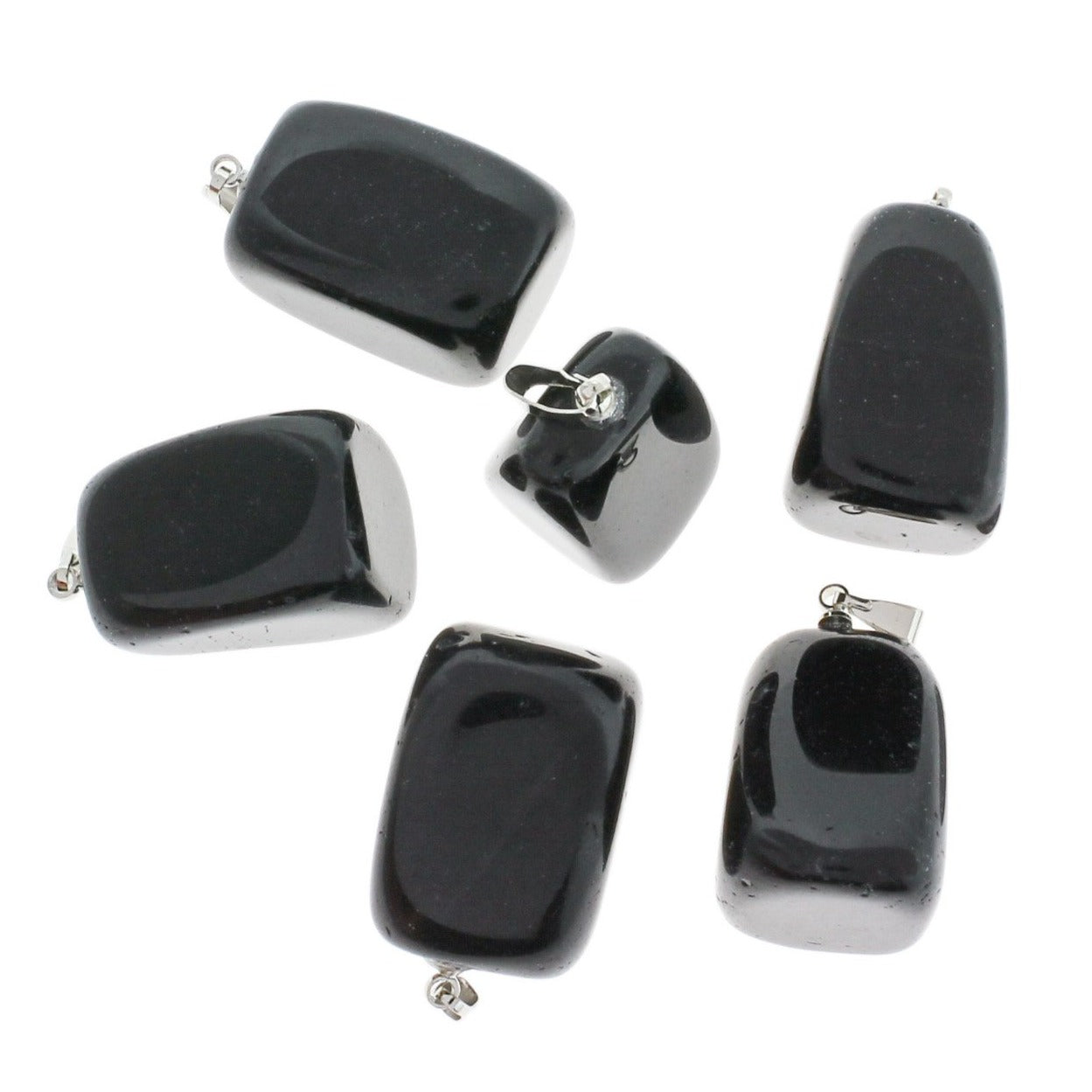 2 pendentifs en pierres précieuses de labradorite naturelle 3D - GEM144