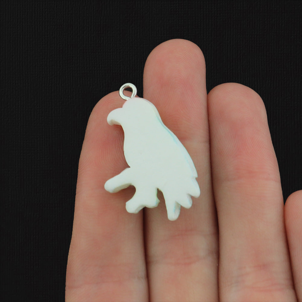 2 Parrot Bird Resin Charms - K324