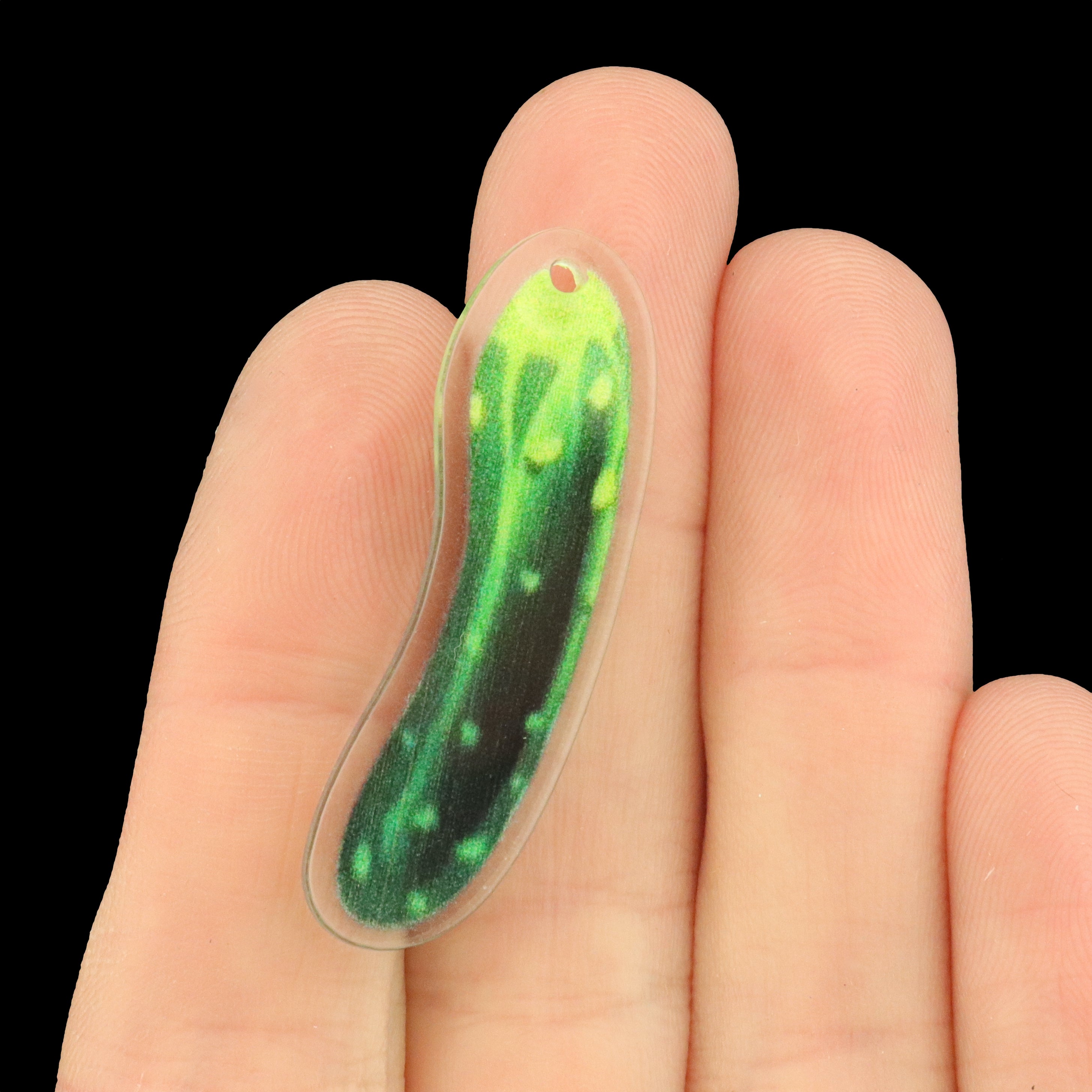 2 Pickle Acrylic Charms with Loop - K109
