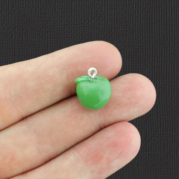 2 Red Apple Resin Charms 3D - Choose Your Color!