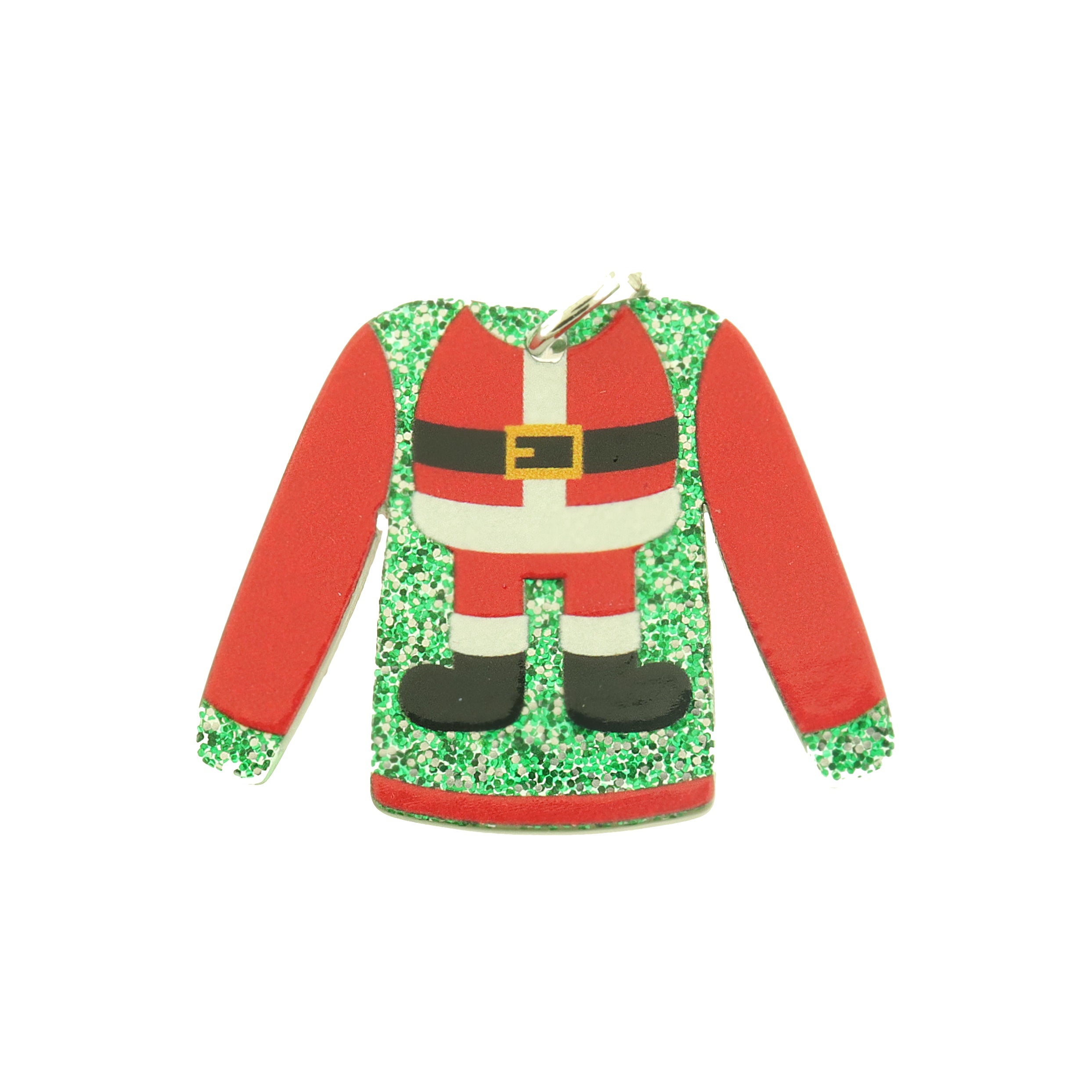 2 breloques en acrylique « Pull de Noël moche du Père Noël » - K363