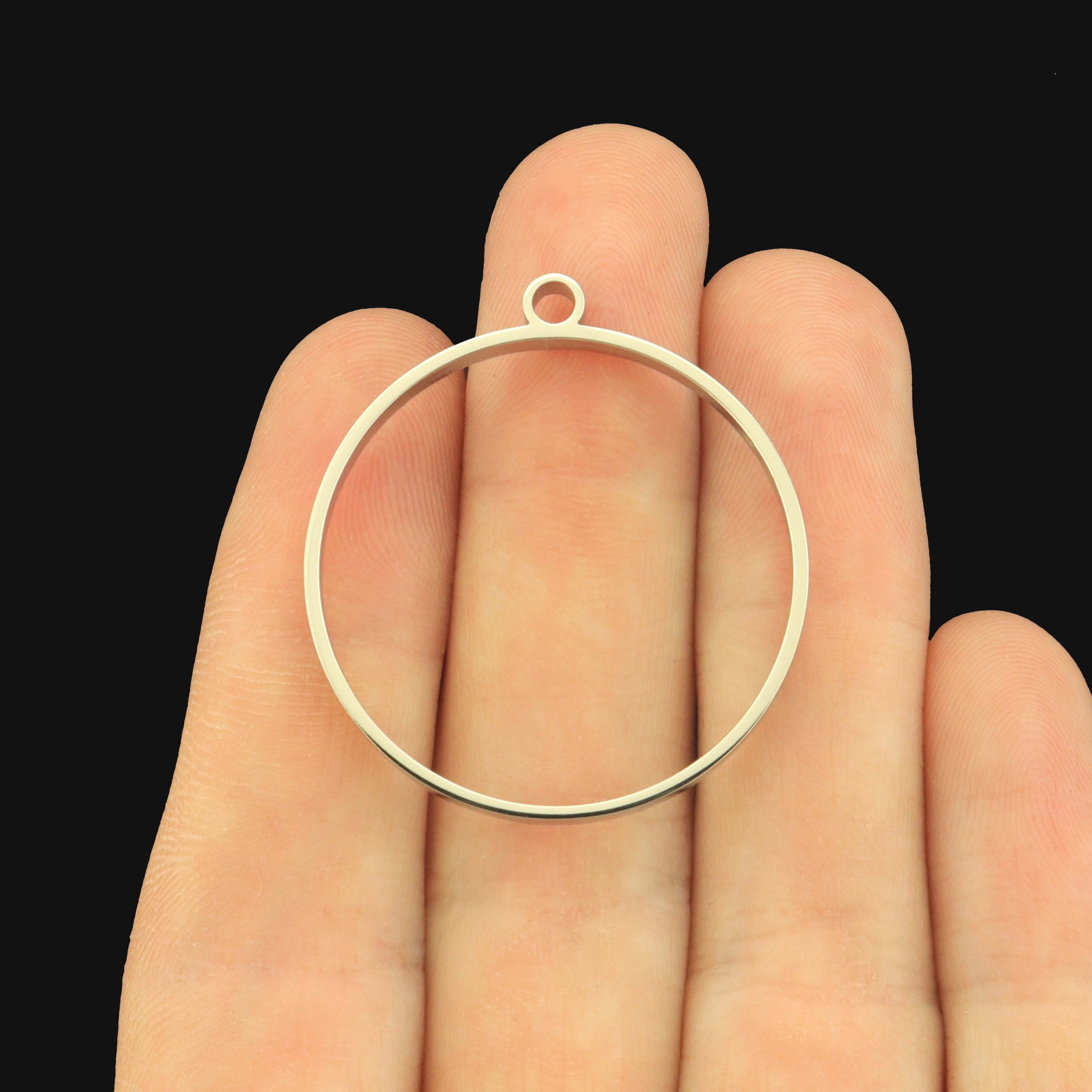 2 Stainless Steel 30mm Round Base Charm - Wire Wrap Base - SSP748