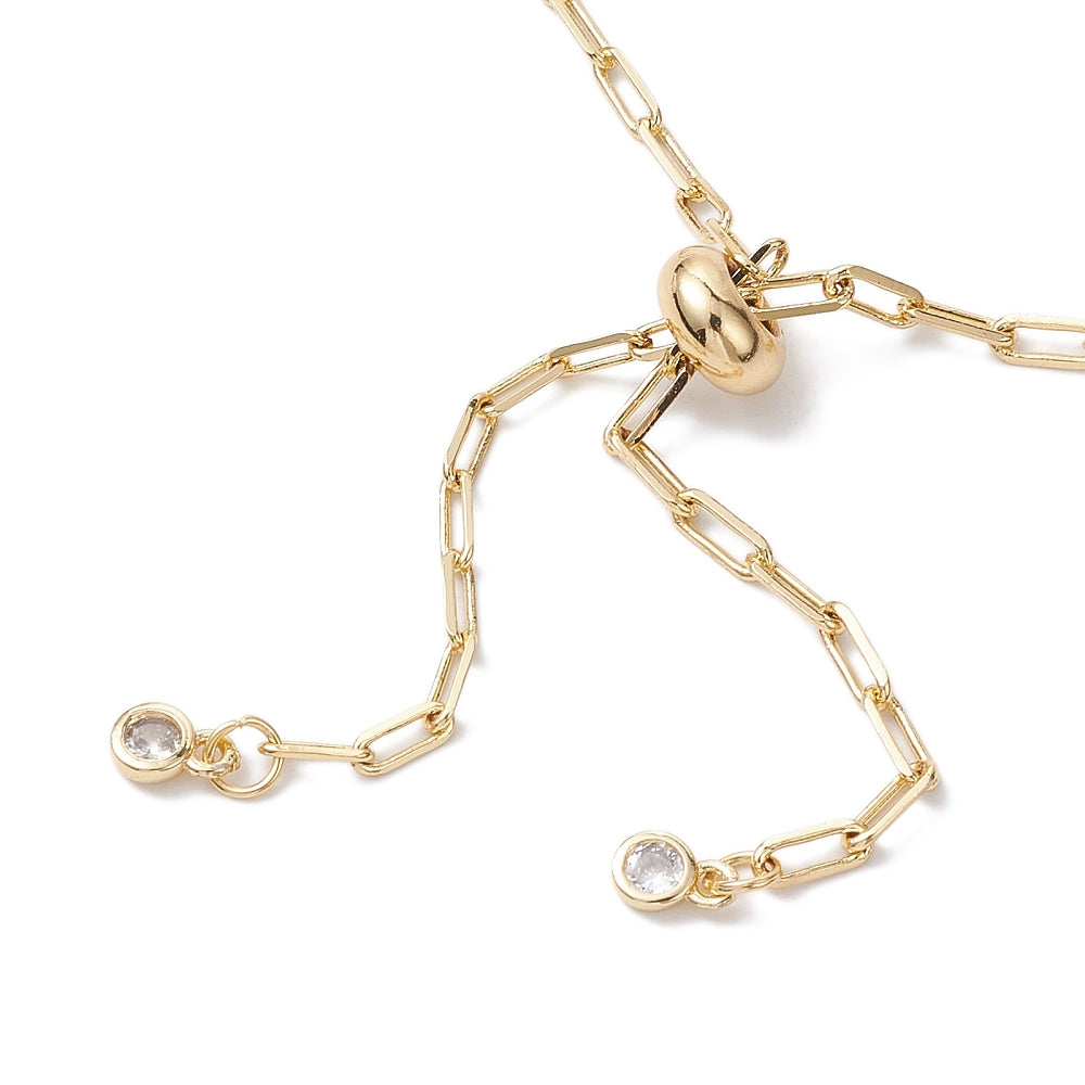 2 Stainless Steel Paperclip Chain Connector Bracelets - 2mm - N016