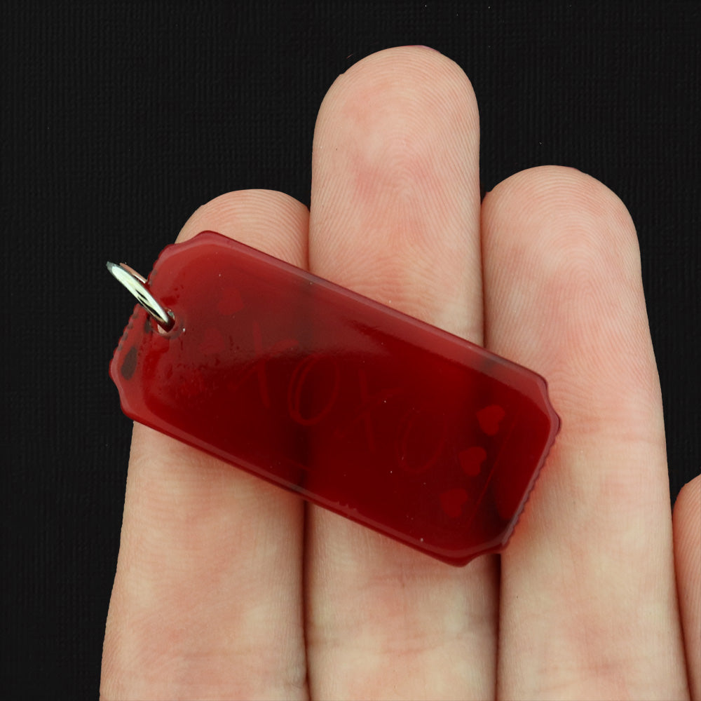 2 XOXO Ticket Resin Charms - K700