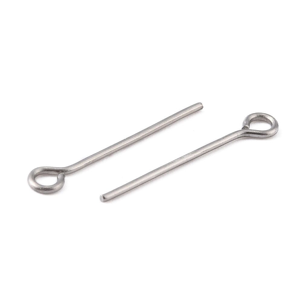 200 Hypoallergenic Stainless Steel Eye Pins - 21 Gauge - Choose Your Length!
